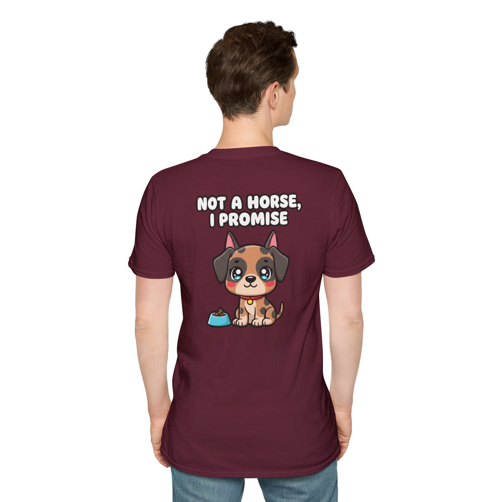 Cute Great Dane Shirt Not A Horse, I Promise Funny Dog Lover Unisex Softstyle Tee Gift