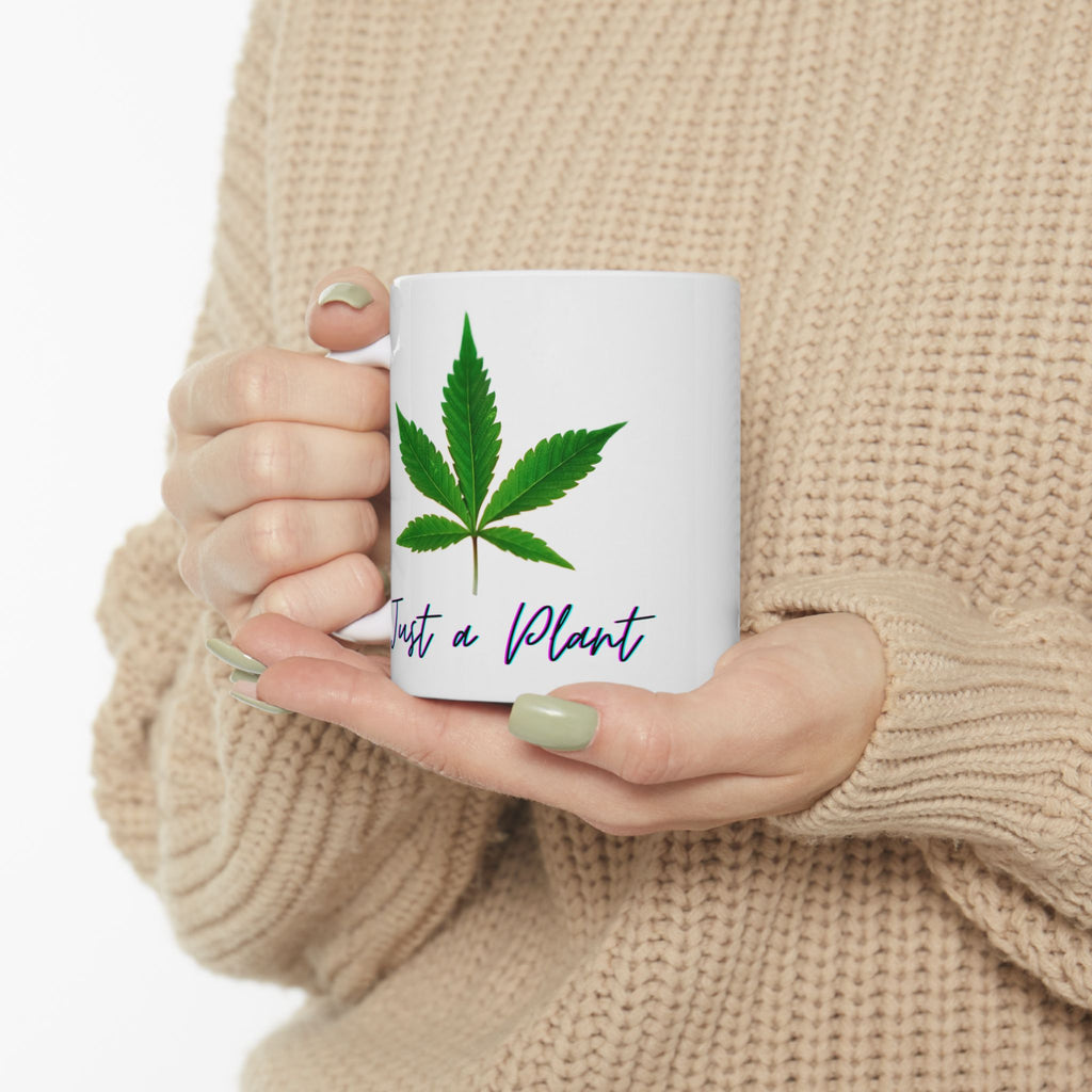 Ceramic Marijuana Leaf Mug 11oz White 0.33l Coffee Birthday Gift 11oz