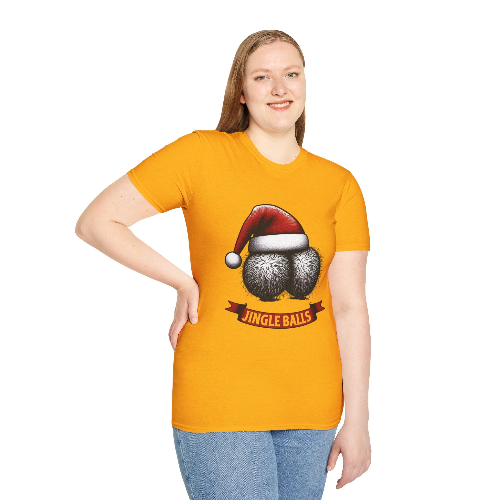 Tshirt Jingle Balls Funny Christmas T-Shirt Xmas Gift Tops Unisex Softstyle 2027