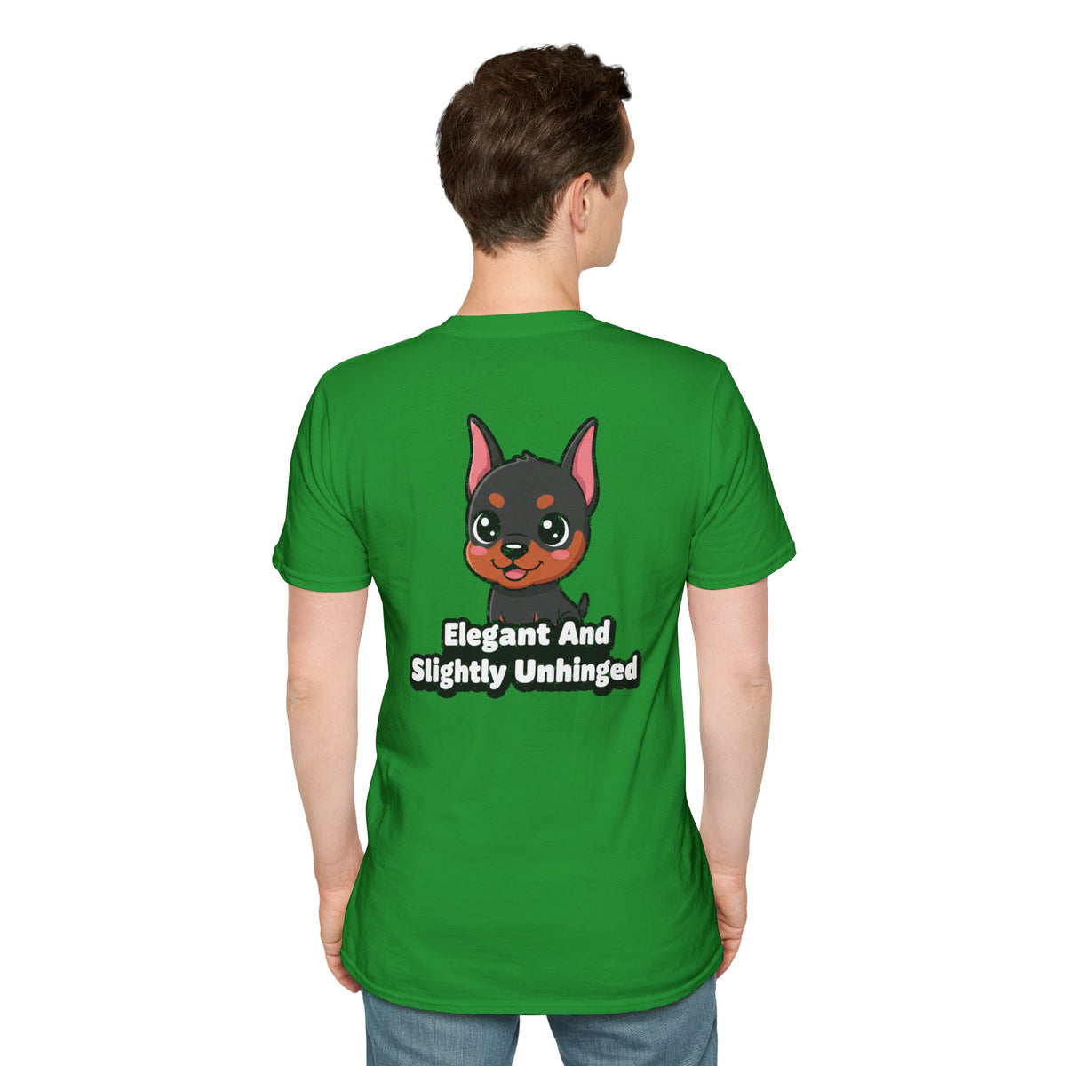 Cute Doberman Shirt Elegant And Slightly Unhinged Funny Dog Lover Unisex Softstyle Tee Gift