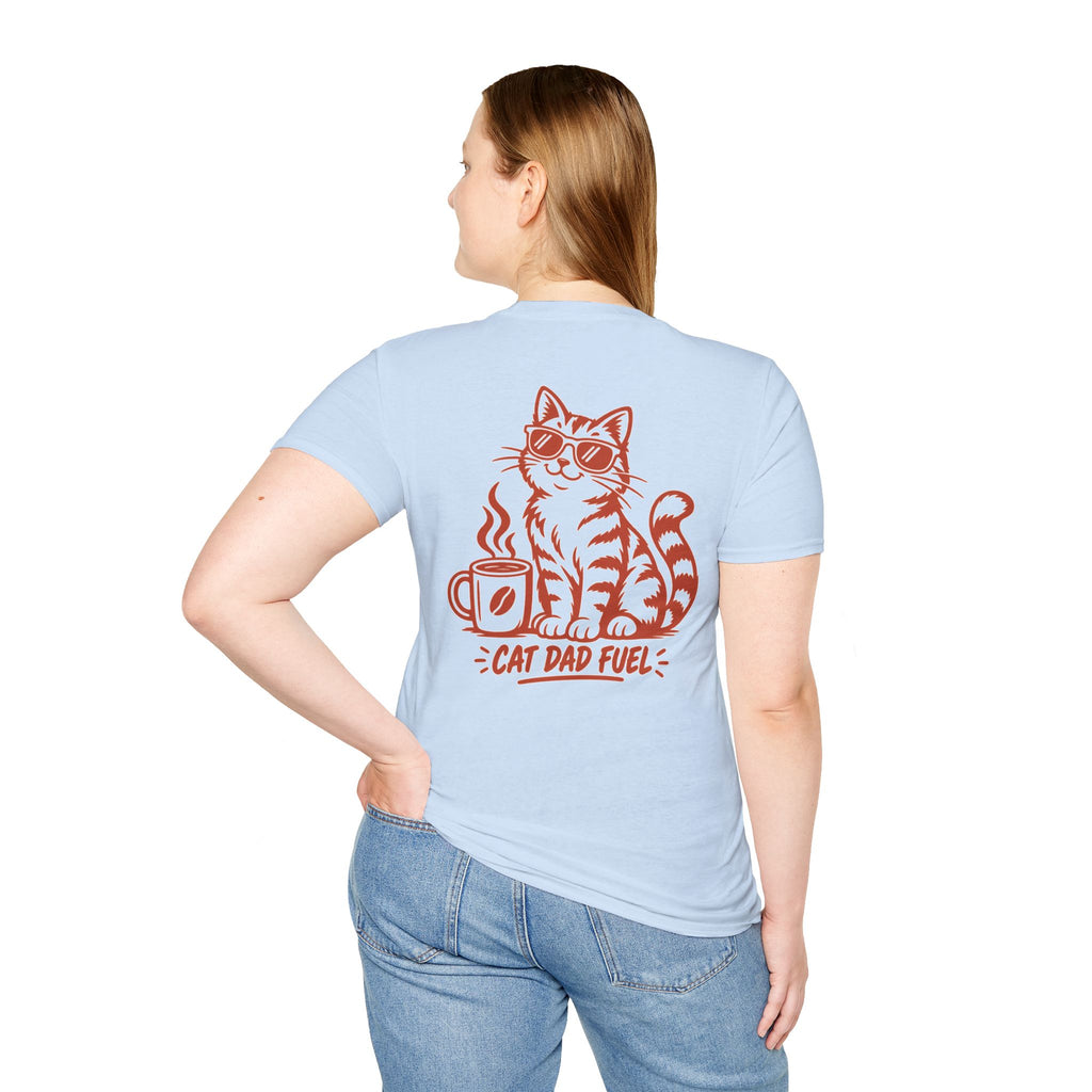 Cat Dad Shirt Cat Dad Fuel Funny Coffee Cat Lover Graphic Tee Unique Gift Funny Tshirt