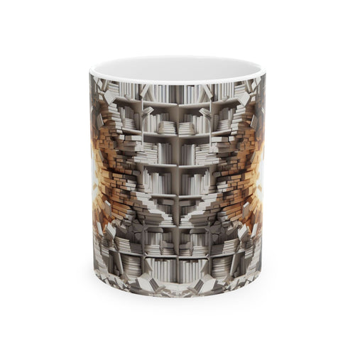3D Bookshelf Mug-Library Book Mugs Funny Ceramic Mug Unique Gift Cup Work Office