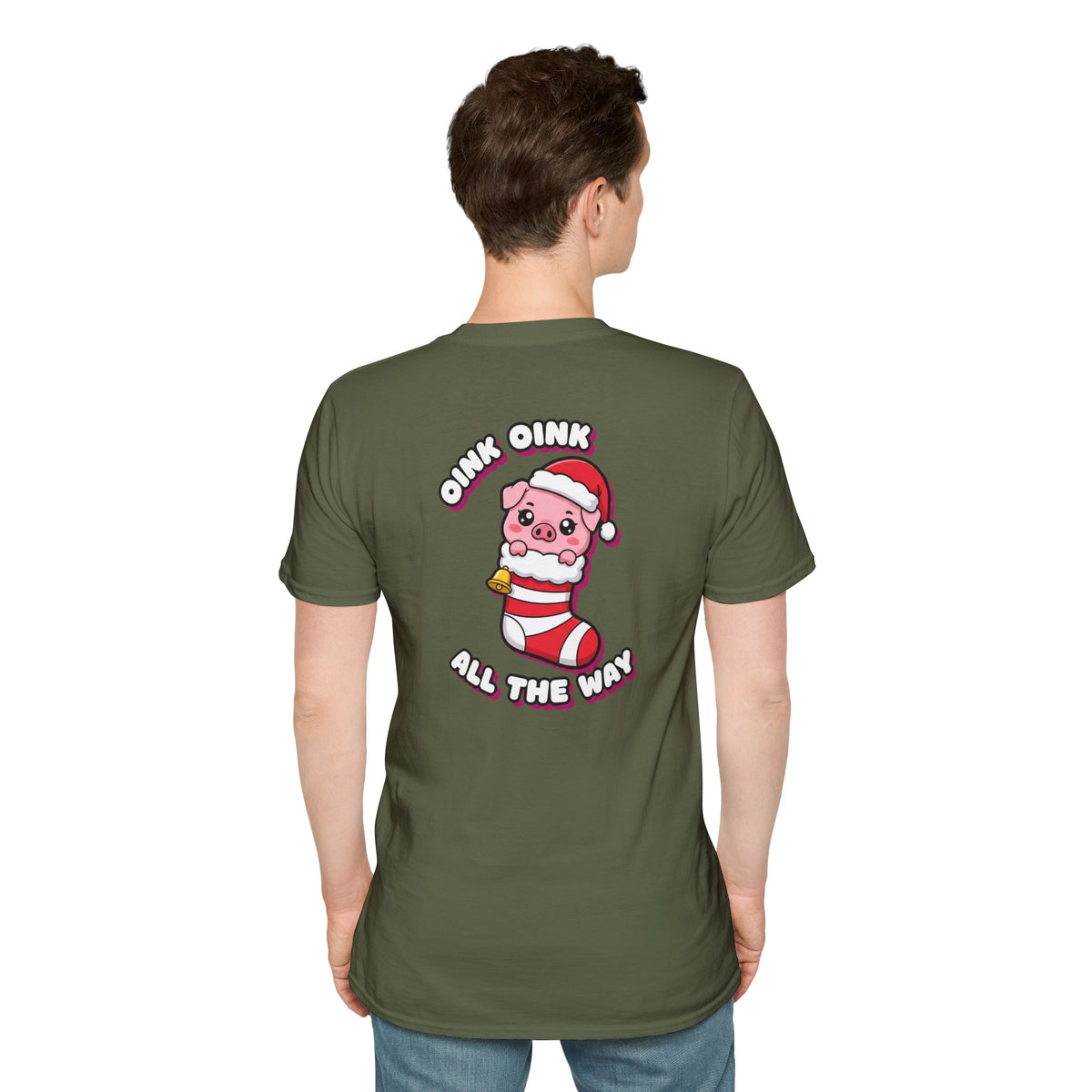 Cute Christmas Shirt Oink Oink All The Way Funny Animal Unisex Softstyle Tee Christmas Gift