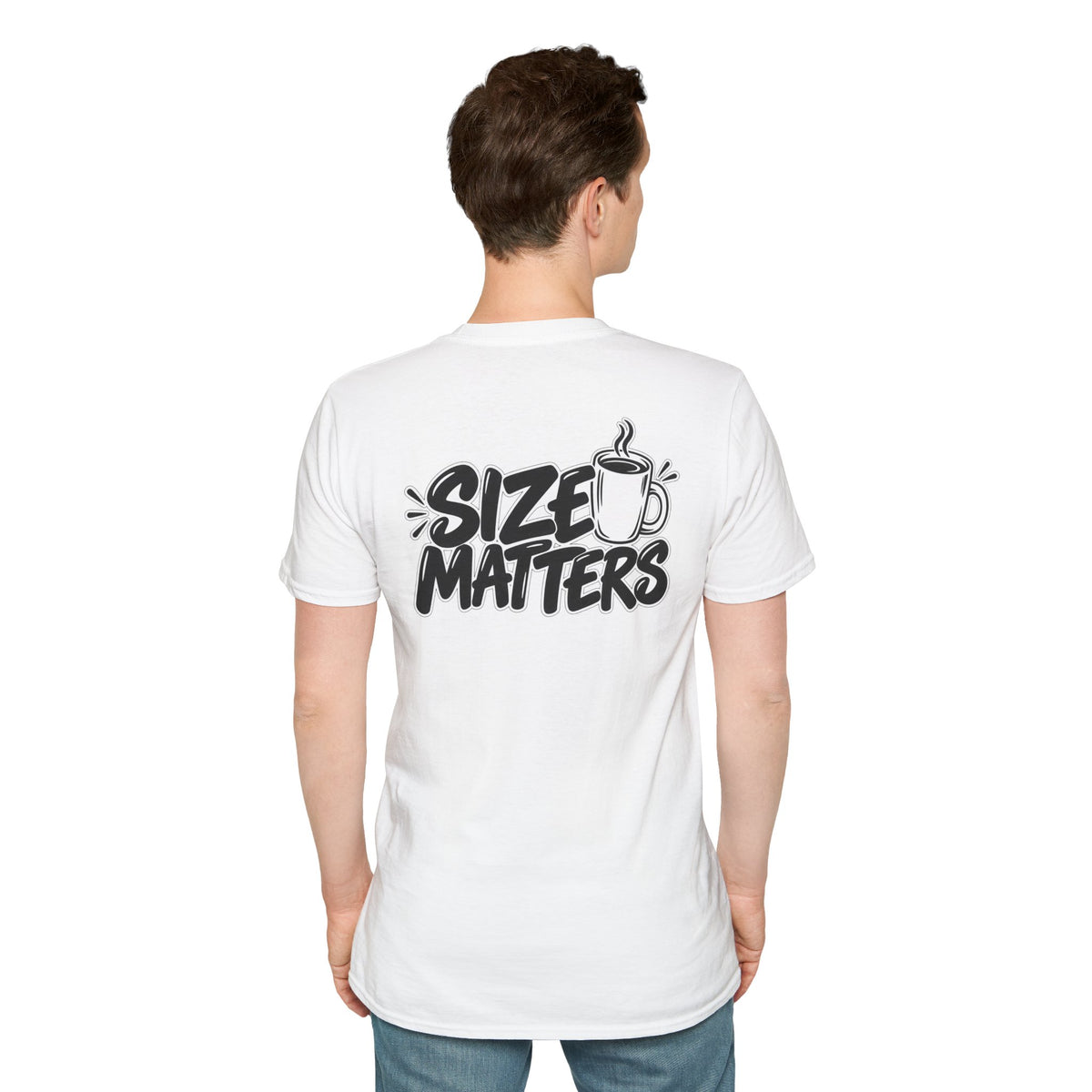 Dark Humor Funny Coffee Shirt Size Matters Novelty Graphic Tee Unique Gift