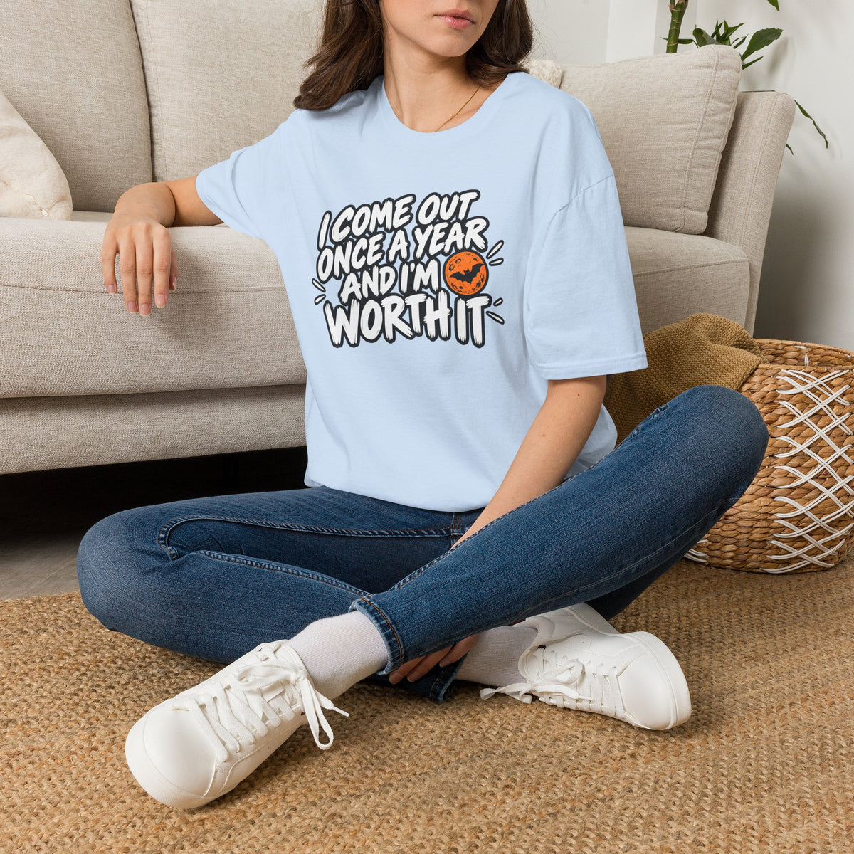Funny Halloween Shirt I Come Out Once a Year and I'm Worth It Tee Graphic T-Shirt