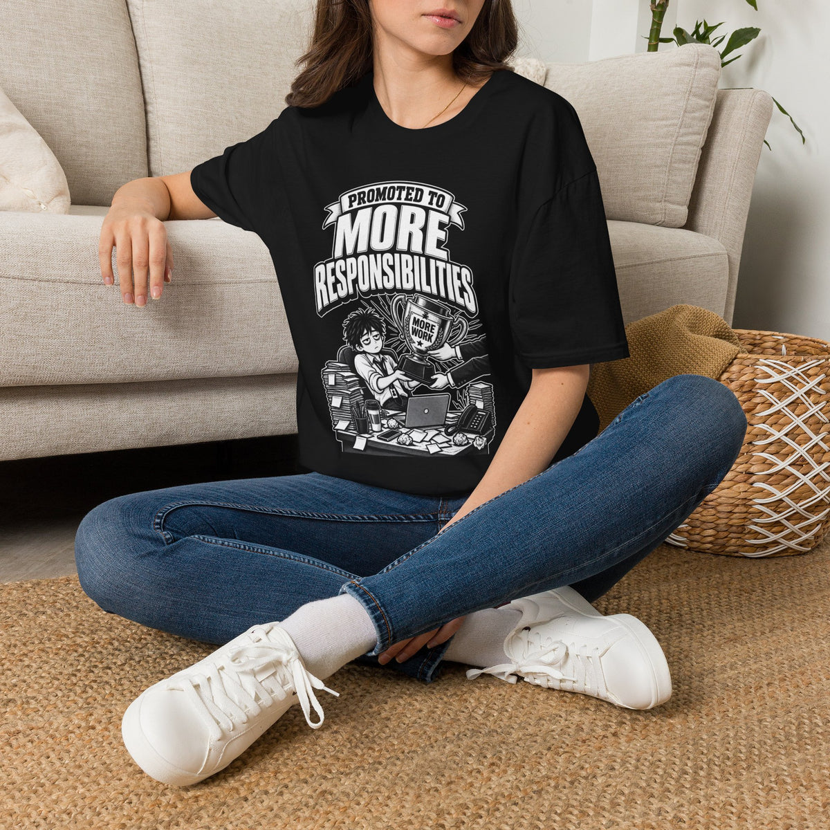 Funny Dark Humor Tshirt — Funny Office Tshirt Dark Humor Graphic Tee Unique Coworker Gift PROMOTED TO MORE RESPONSIBILITIES Shirt