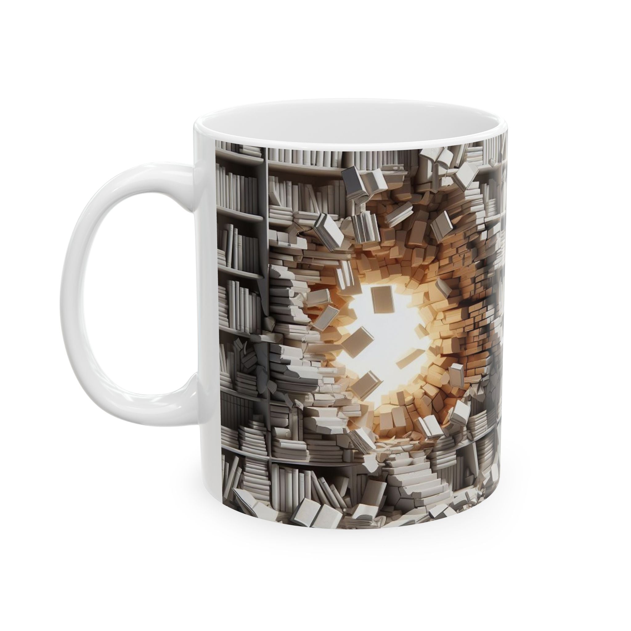 3D Bookshelf Mug-Library Book Mugs Funny Ceramic Mug Unique Gift Cup Work Office