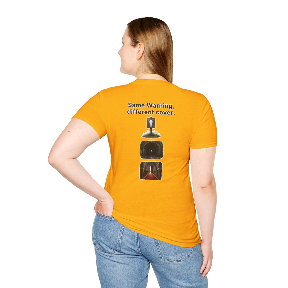 Funny Marriage T-Shirt Same Warning Different Cover Dead End Road Wedding Humor Shirt Groom Bachelor Party Tee