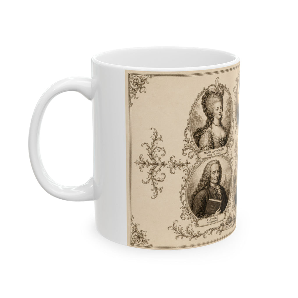 France Icons of History Mug Napoleon Marie Antoinette Voltaire Monet Best French Gift Ceramic Travel Mug