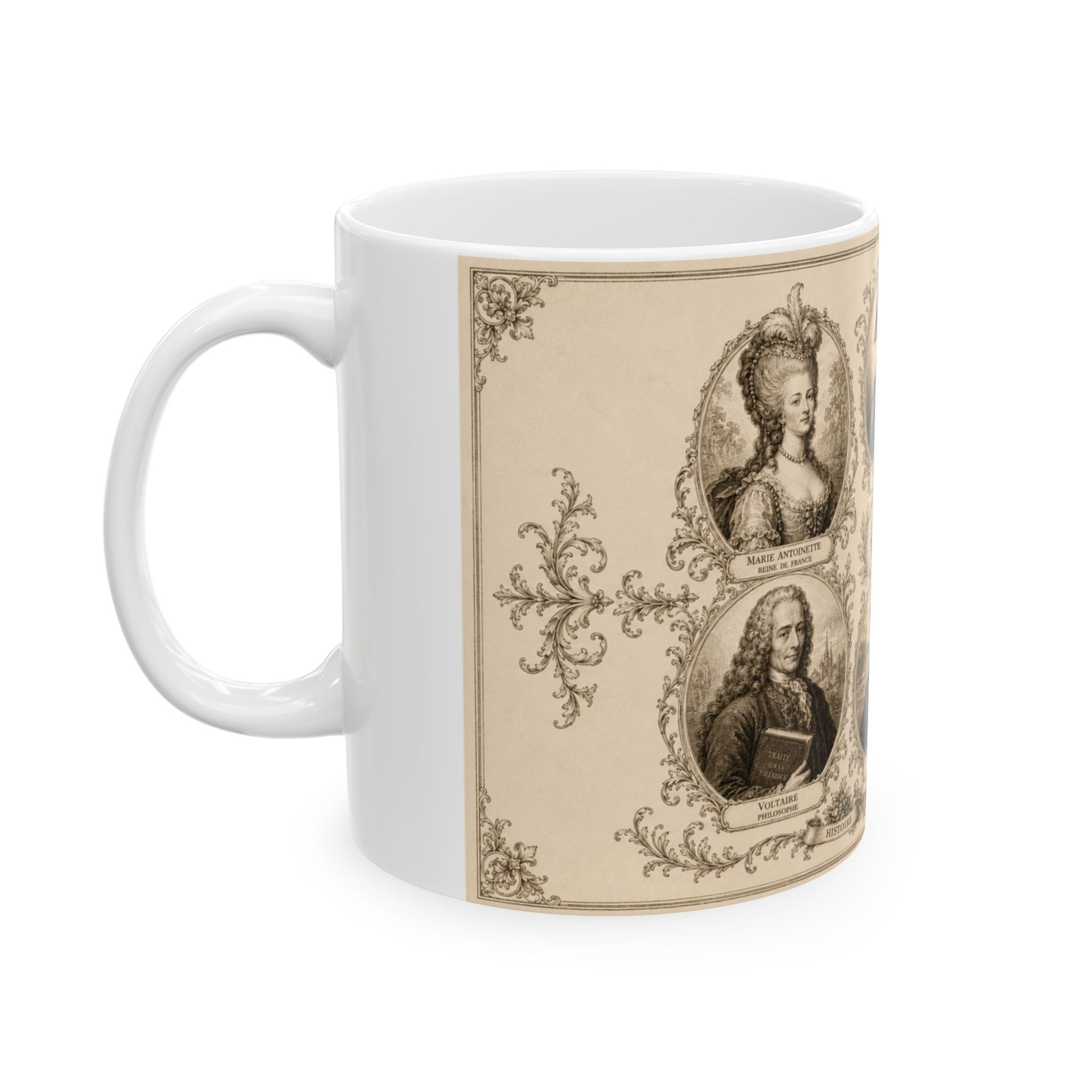 France Icons of History Mug Napoleon Marie Antoinette Voltaire Monet Best French Gift Ceramic Travel Mug
