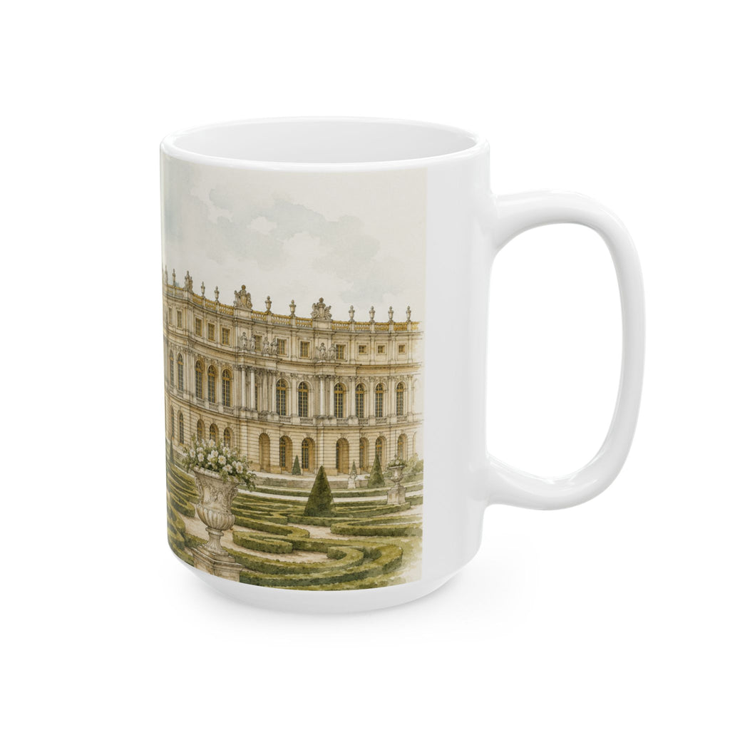Palace of Versailles Mug Elegant Watercolor French Garden Coffee Cup Gift Ceramic Travel Mug