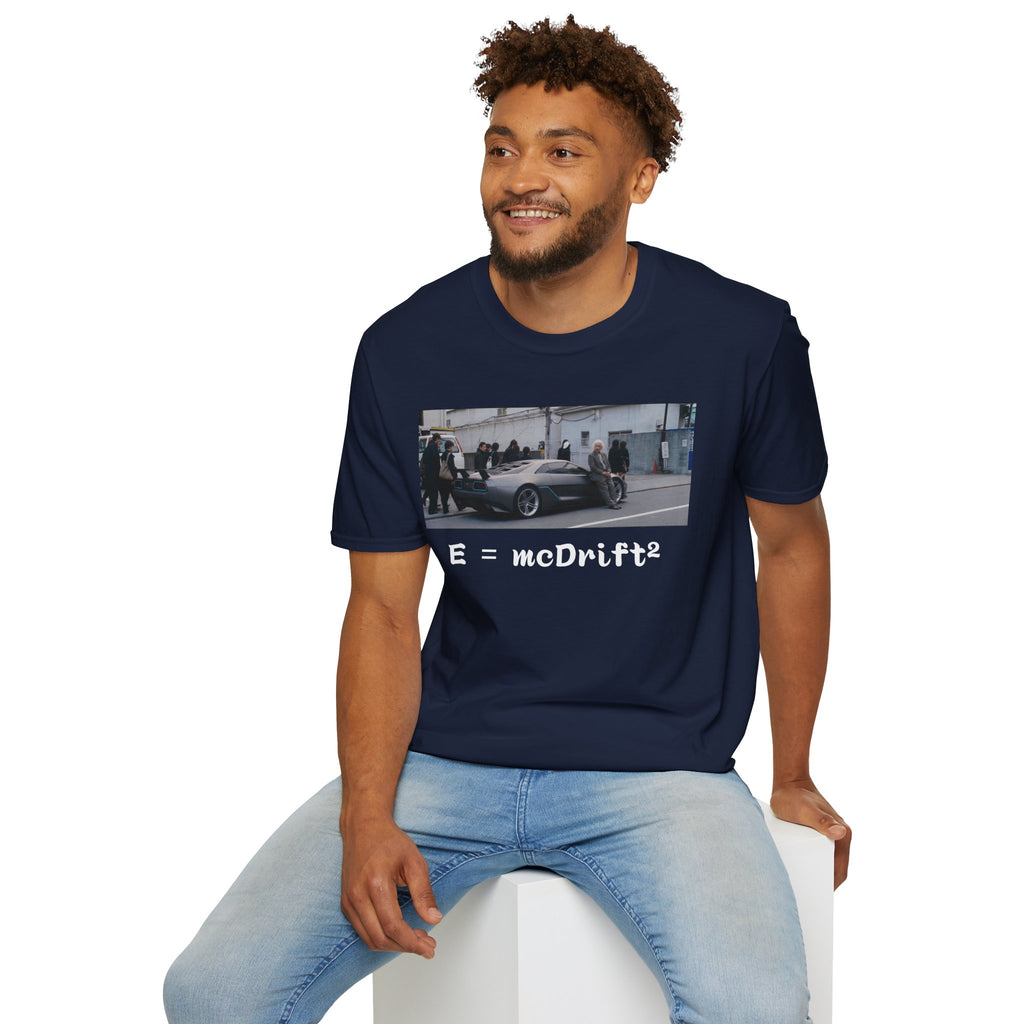 Funny Einstein Drift T-Shirt Speed Racing Car Unisex Softstyle TShirt Gift Men