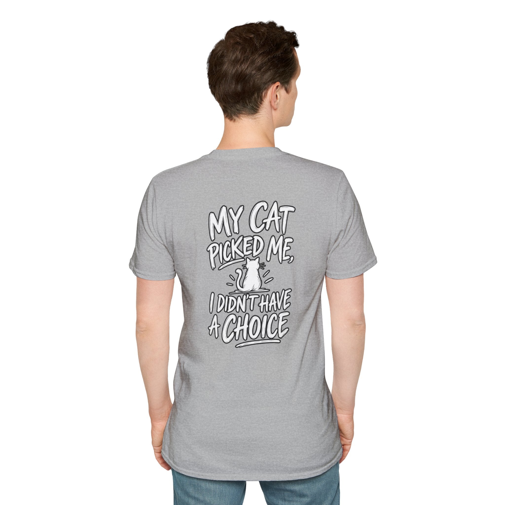 Cat Dad Shirt My Cat Picked Me Dark Humor Sarcastic Graphic Tee Unique Gift Funny Tshirt