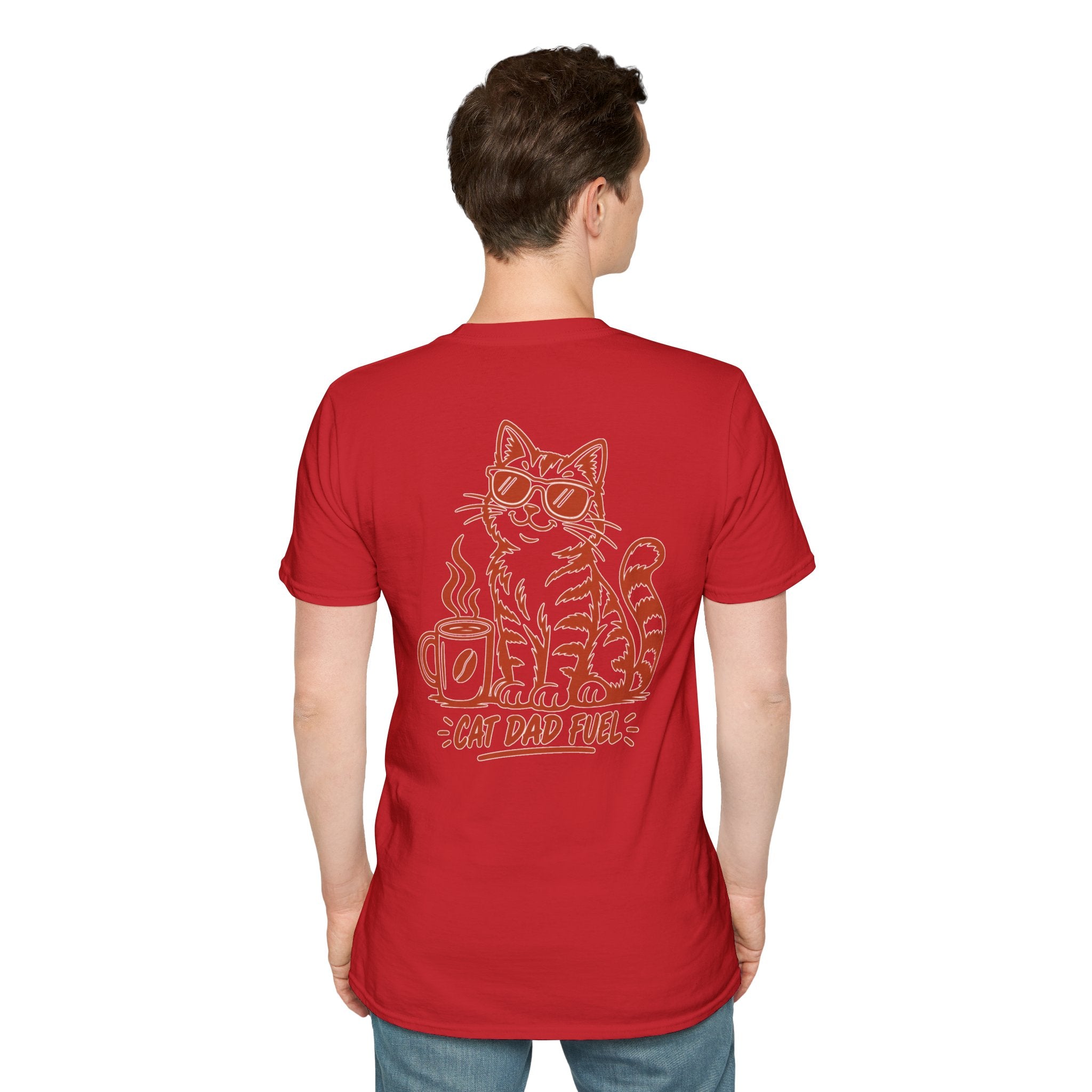 Cat Dad Shirt Cat Dad Fuel Funny Coffee Cat Lover Graphic Tee Unique Gift Funny Tshirt