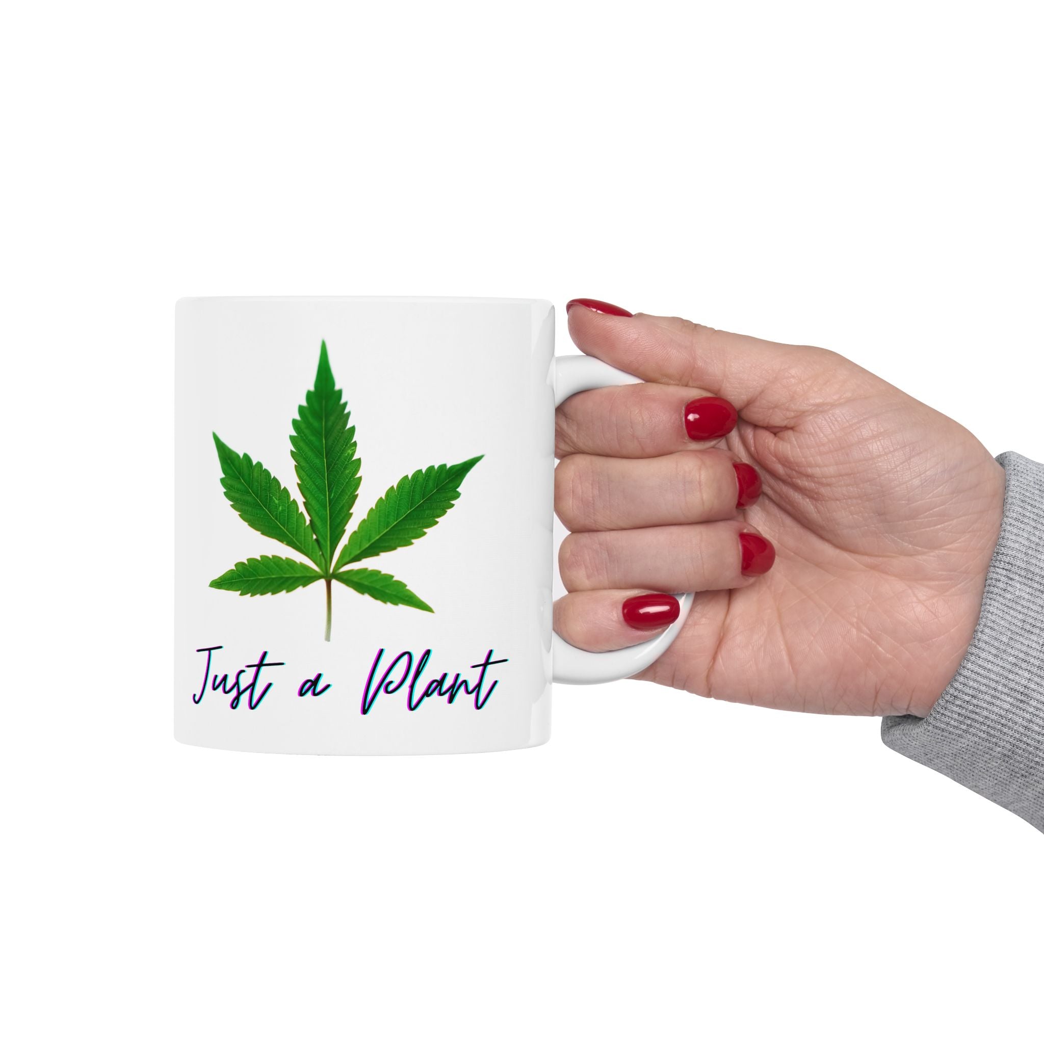 Ceramic Marijuana Leaf Mug 11oz White 0.33l Coffee Birthday Gift 11oz