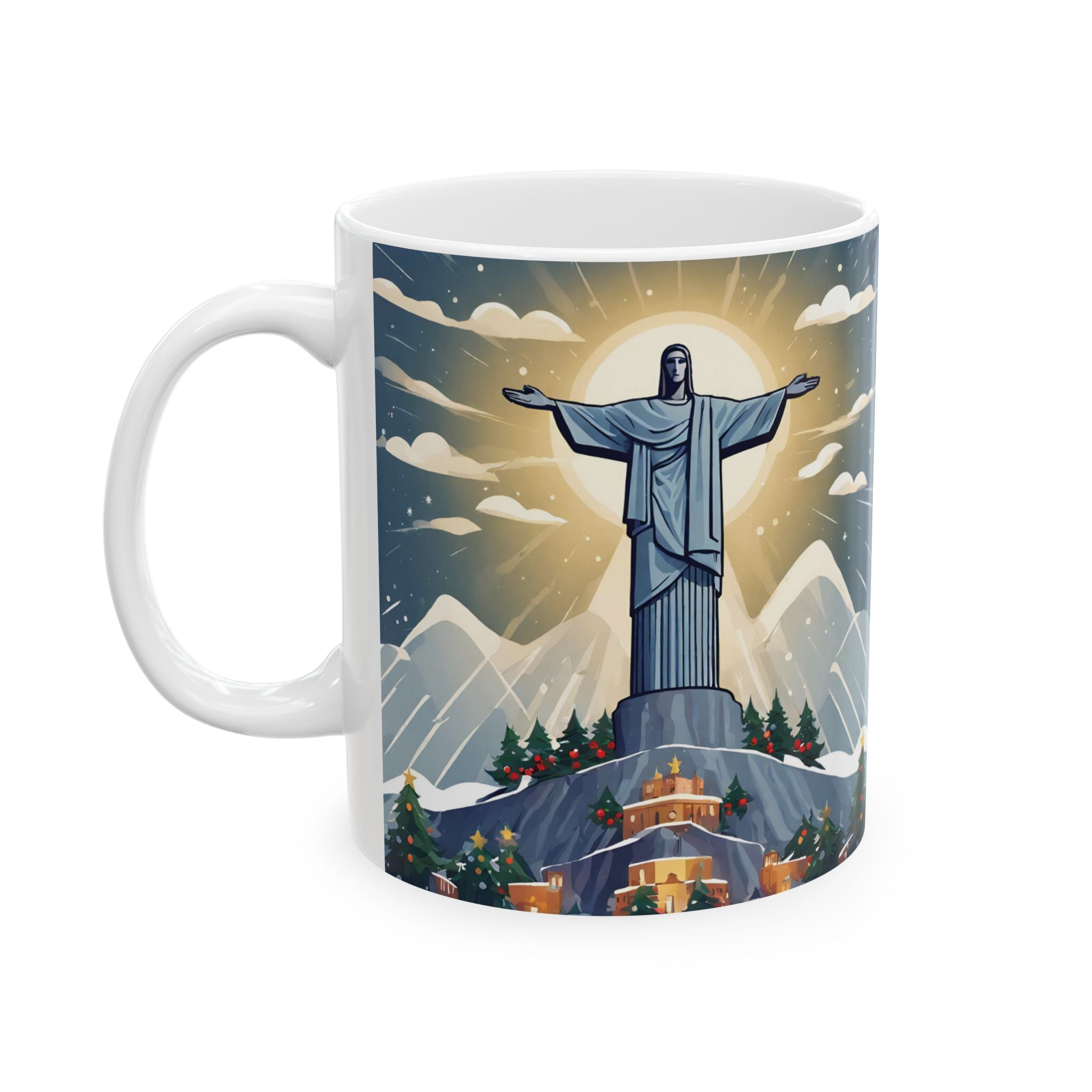 Christmas Mug Christ the Redeemer Mug Gift Santa Coffee Cup Funny Xmas Tea Mug