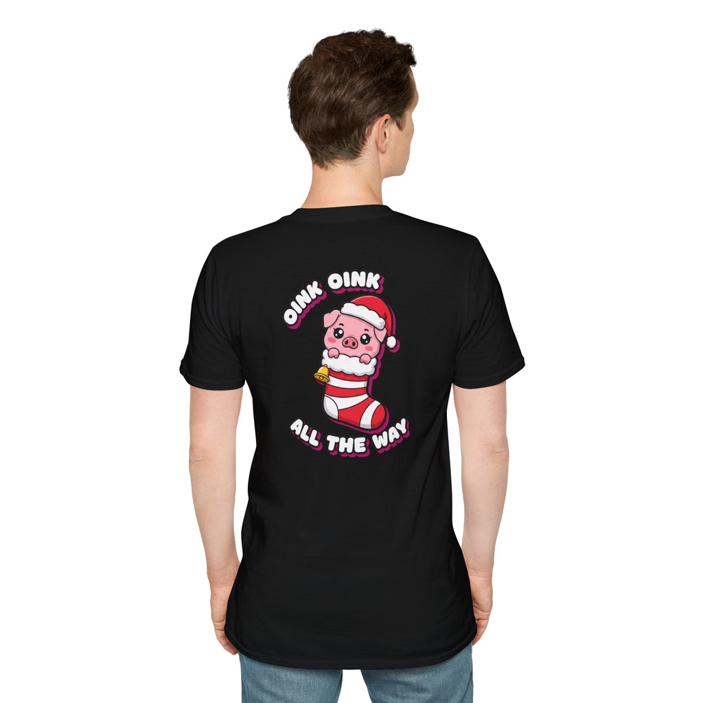 Cute Christmas Shirt Oink Oink All The Way Funny Animal Unisex Softstyle Tee Christmas Gift