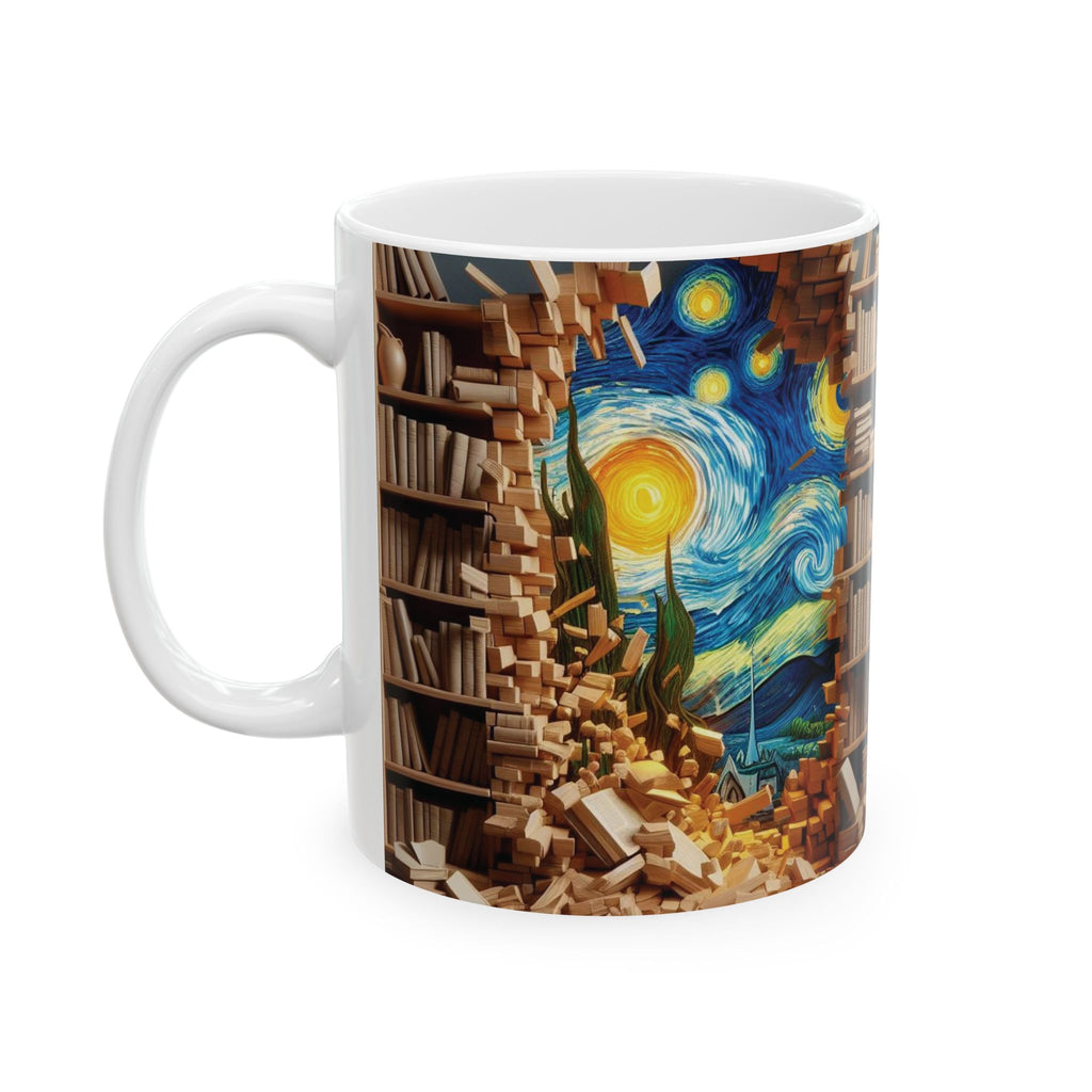 3D Bookshelf Mug Library Van Gogh Coffee Cup Ceramic Mug Book Lover Gift Starry  2026