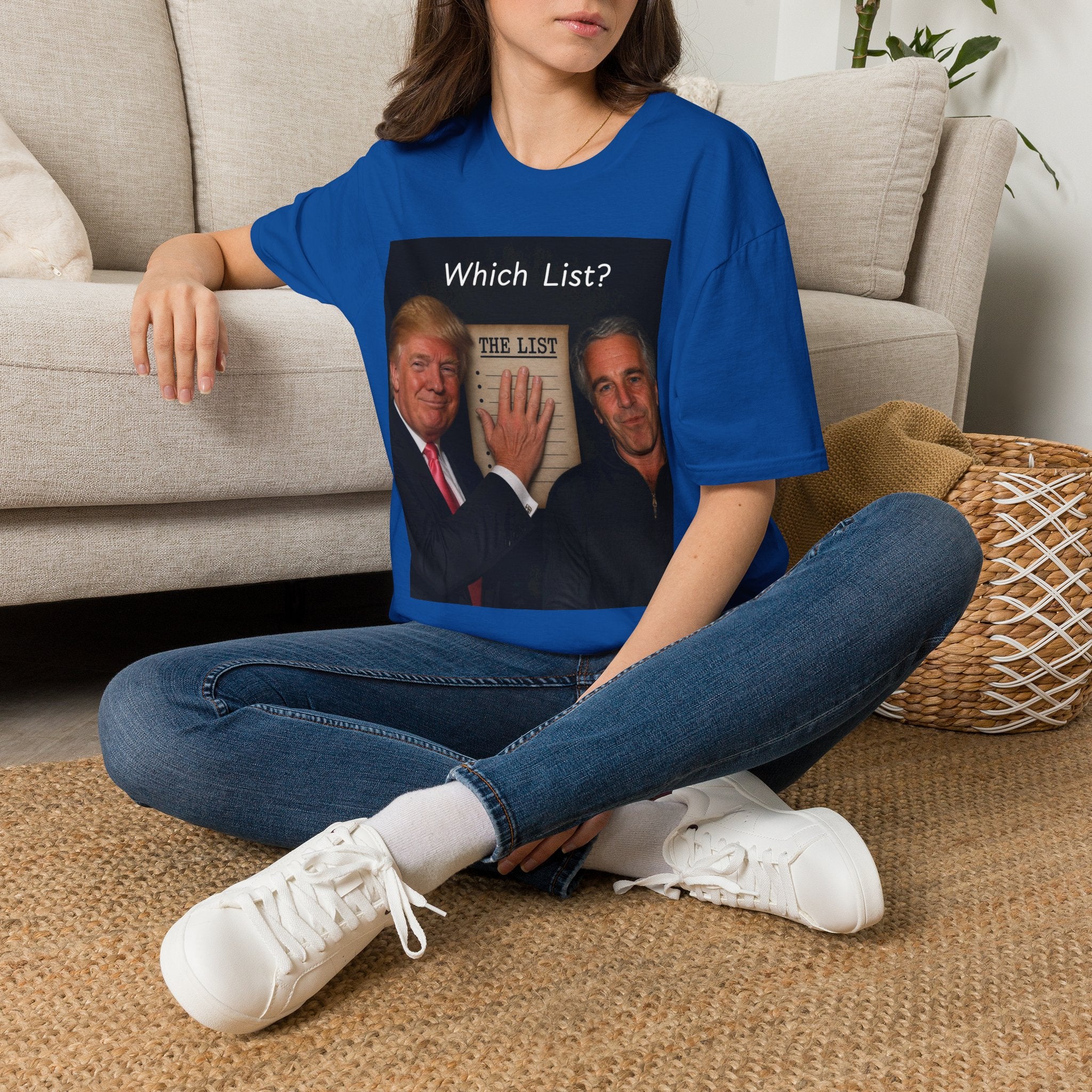 Funny Trump Epstein T-shirt Unique Unisex Conspiracy Theory What List Tshirt