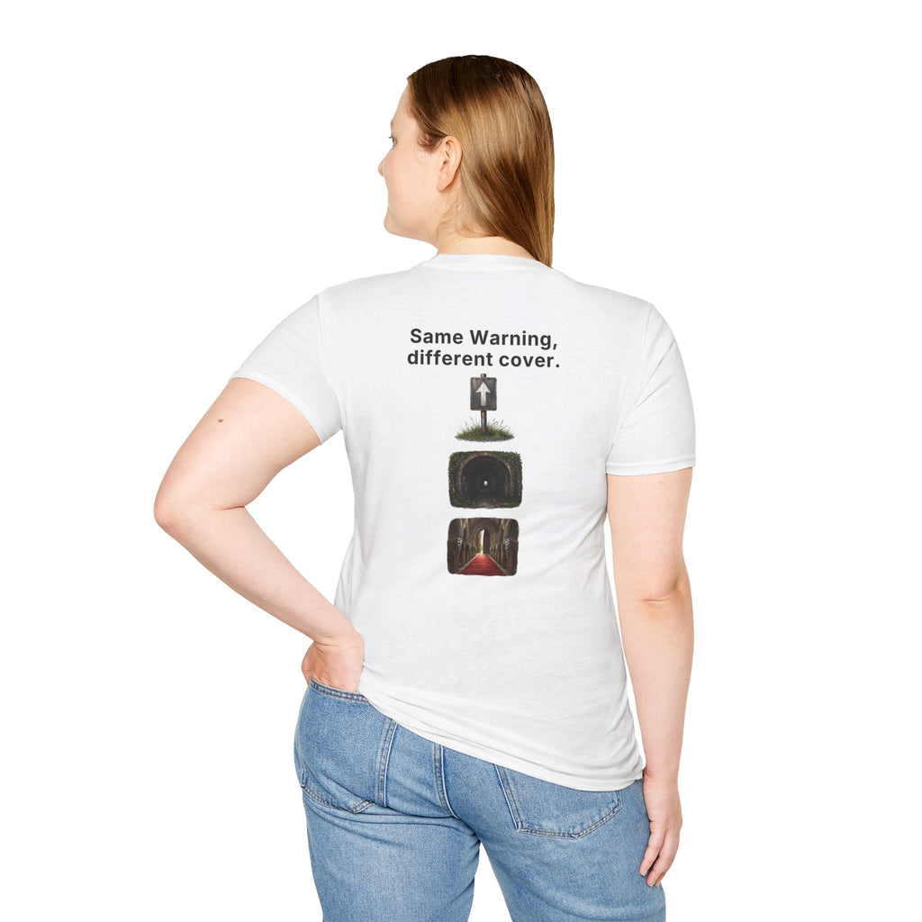 Funny Marriage T-Shirt Same Warning Different Cover Dead End Road Wedding Humor Shirt Groom Bachelor Party Tee