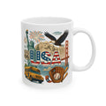 USA Flag Ceramic Mug - 11oz Unique Coffee Cup Tea Mug Best Gift Travel Lovers