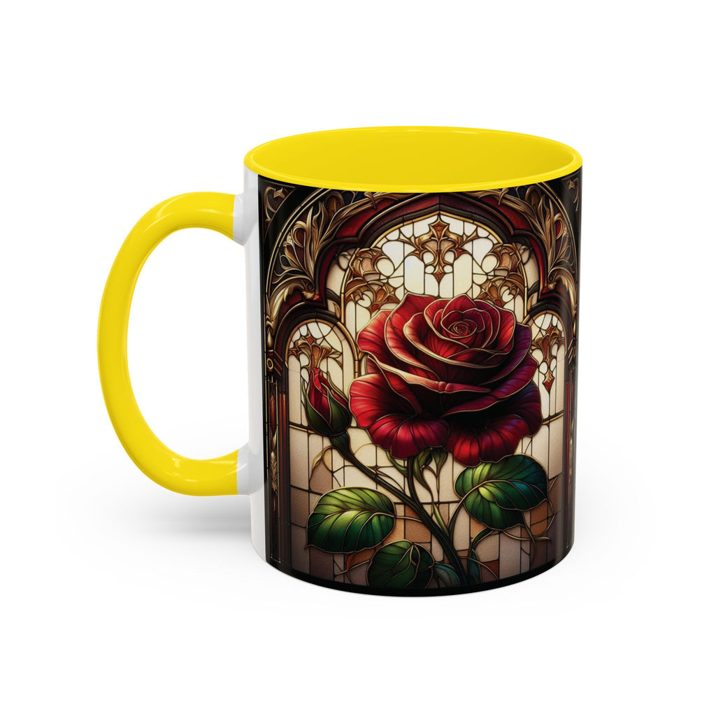 Rose Accent Coffee Mug Red Pink Ceramic Tea Cup Love Unique Valentine's Gift New