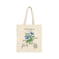 Floral Tote Bag Cute Botanical Print Stylish 100% Cotton Petunia Canvas Bag Gift Best Gift