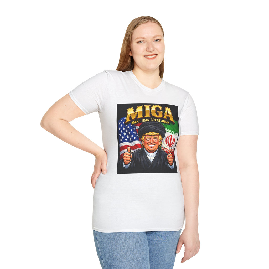Funny Trump Iranian Flag Shirt Make Iran Great Again MIGA Softstyle T-Shirt Best