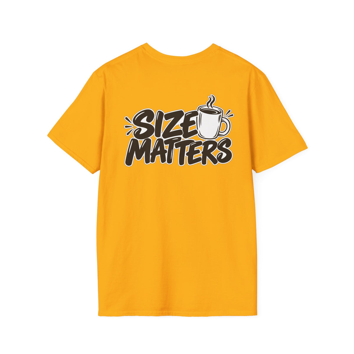 Dark Humor Funny Coffee Shirt Size Matters Novelty Graphic Tee Unique Gift