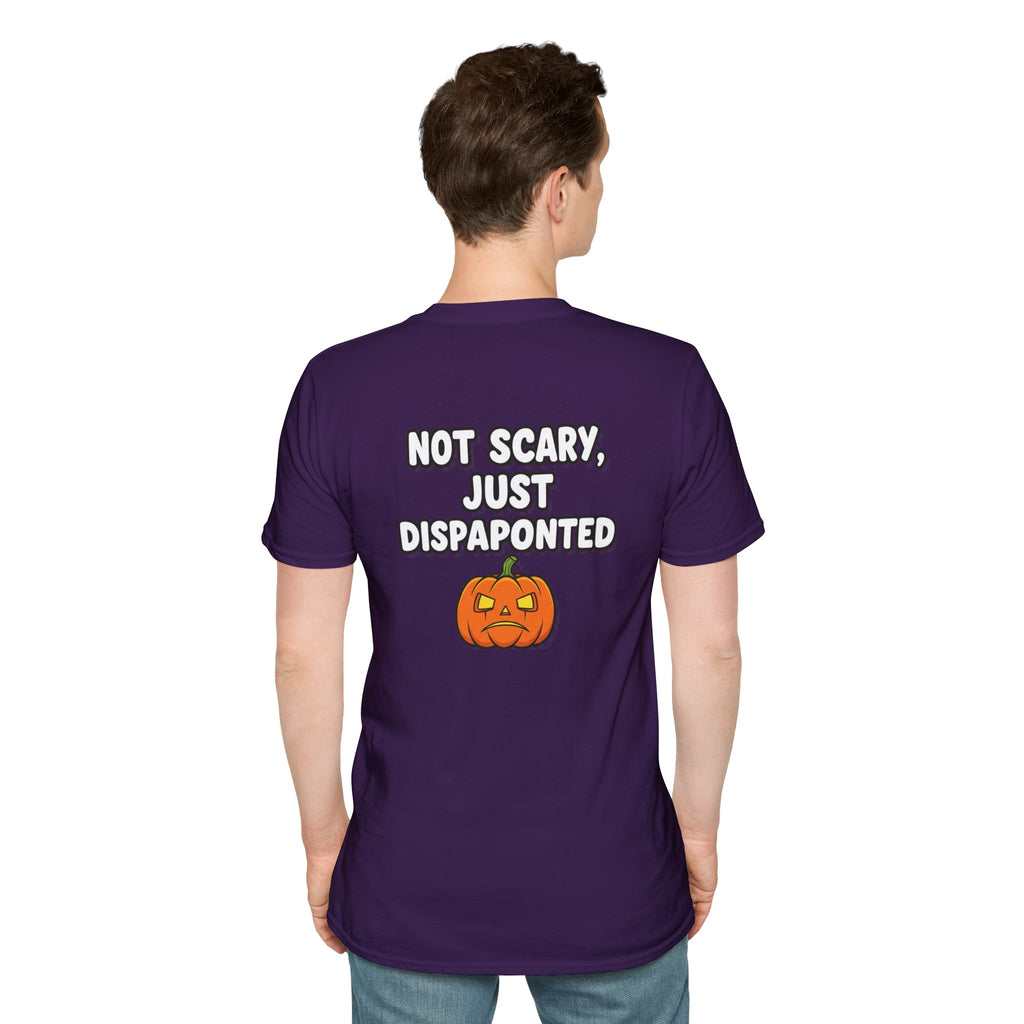 Dark Humor Halloween Shirt Not Scary Just Disappointed Funny Pumpkin Sarcastic Unisex Softstyle Tee Adult Halloween Gift