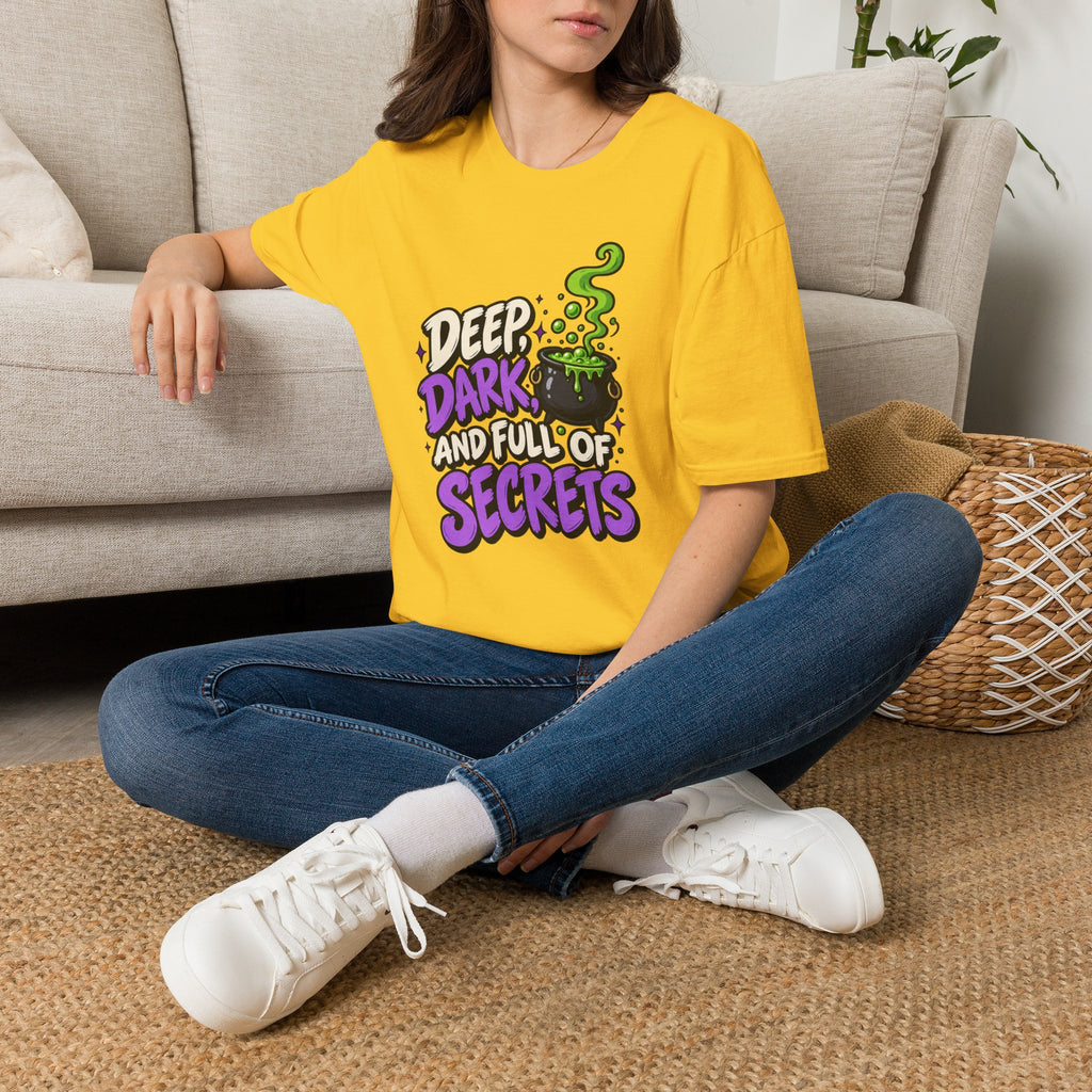 Funny Halloween Shirt DEEP DARK AND FULL OF SECRETS Novelty Tee Graphic T-Shirt