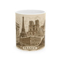 Ceramic Travel Mug French Landmarks Mug — Eiffel Tower Notre Dame Versailles Coffee Cup Gift 11oz 15oz