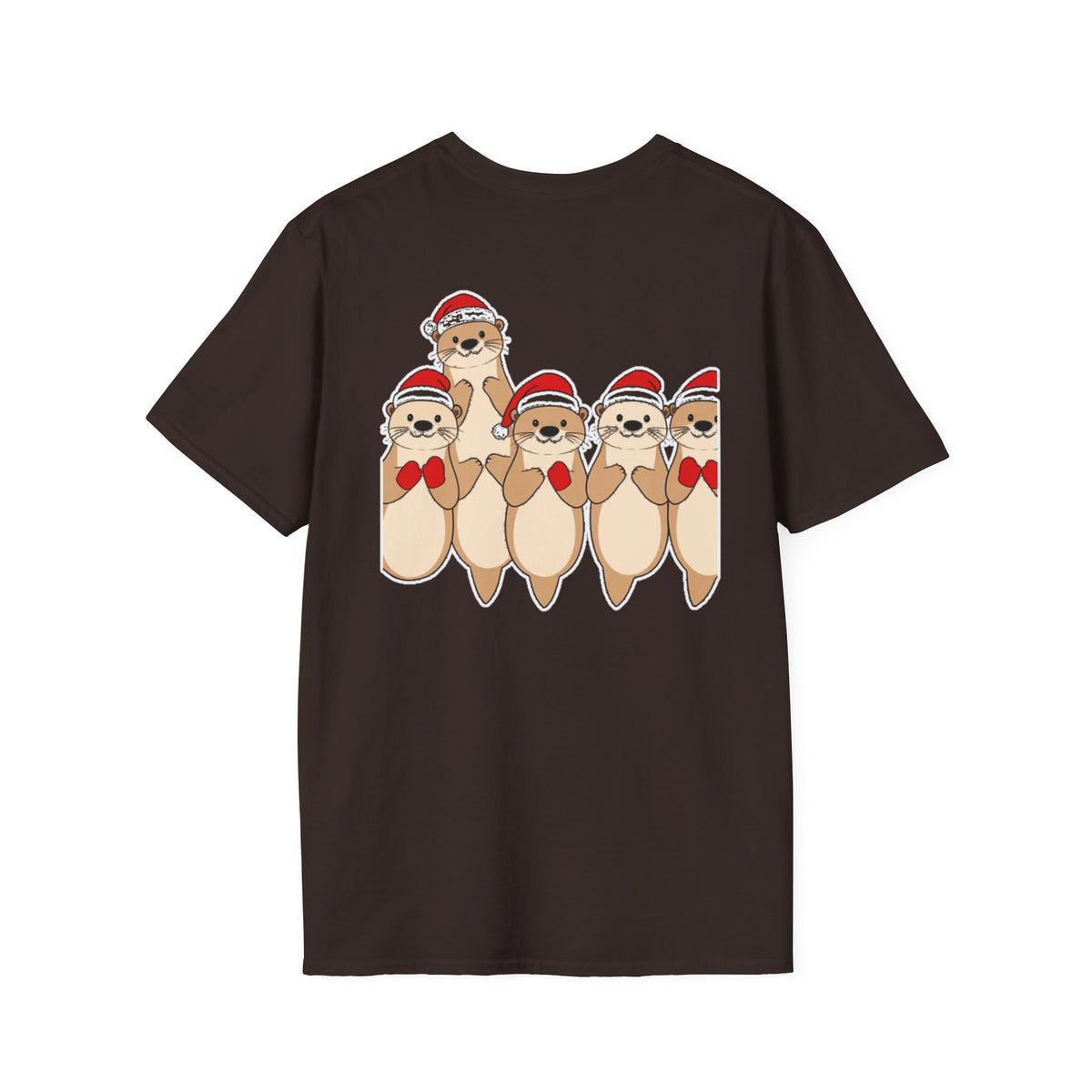 Christmas Otters Family T-Shirt | Cute Cartoon Holiday Design Unique Shirt Gift