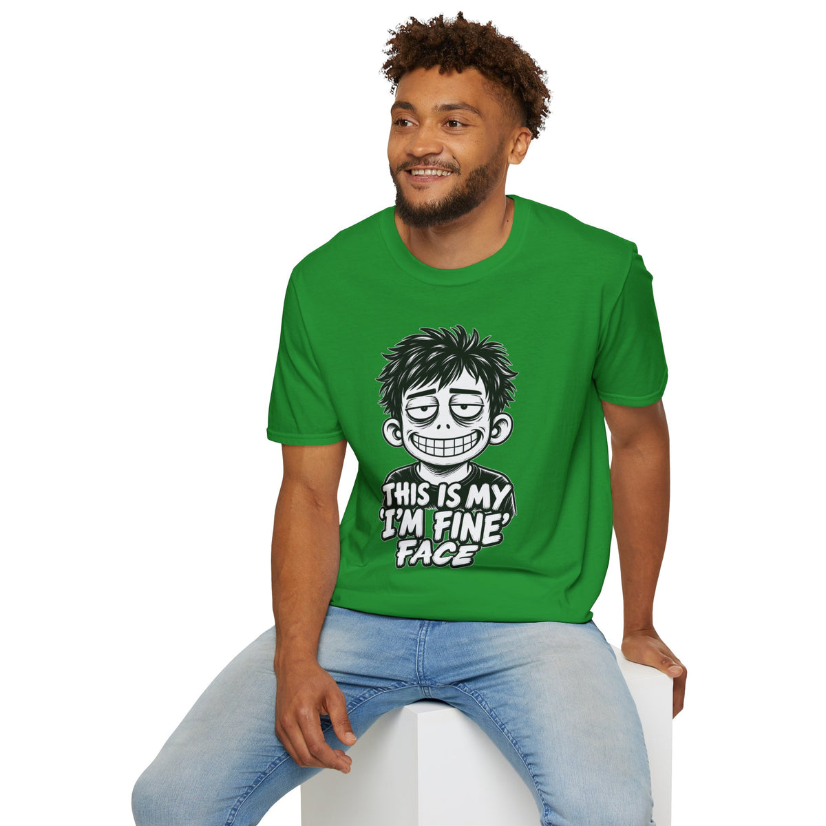 Funny Dark Humor Shirt This Is My I'm Fine Face Funny Office Tee Unique Gift