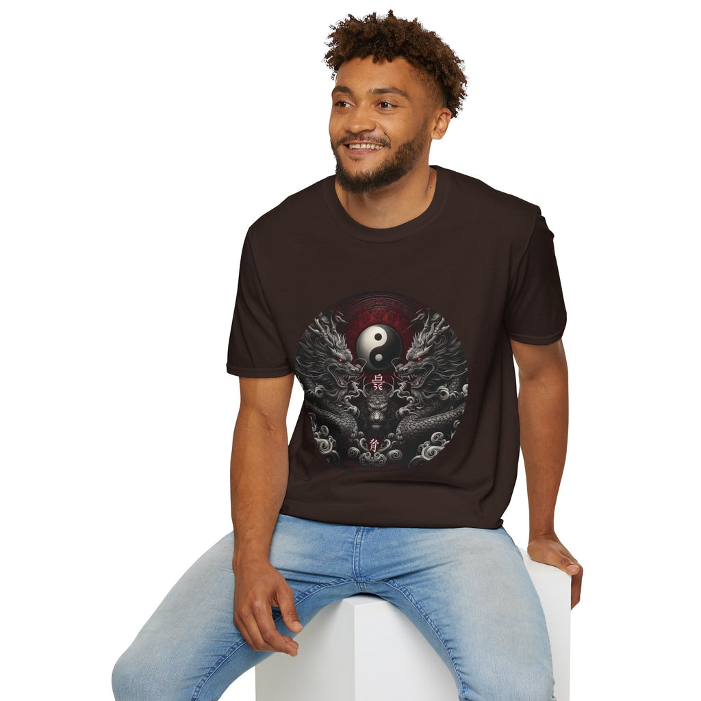 Dragon T-shirt Men Women Graphic Tee Clothing Apparel Symbol Ying Yang Best Gift
