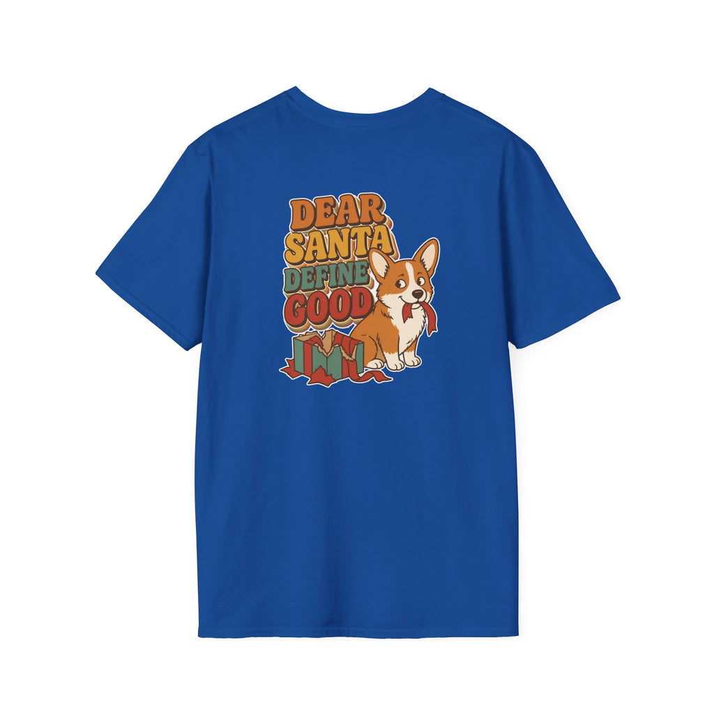 Retro Christmas Dog T-Shirt Dear Santa Define Good Vintage Dog Lover Shirt Unisex Softstyle Tee Christmas Gift