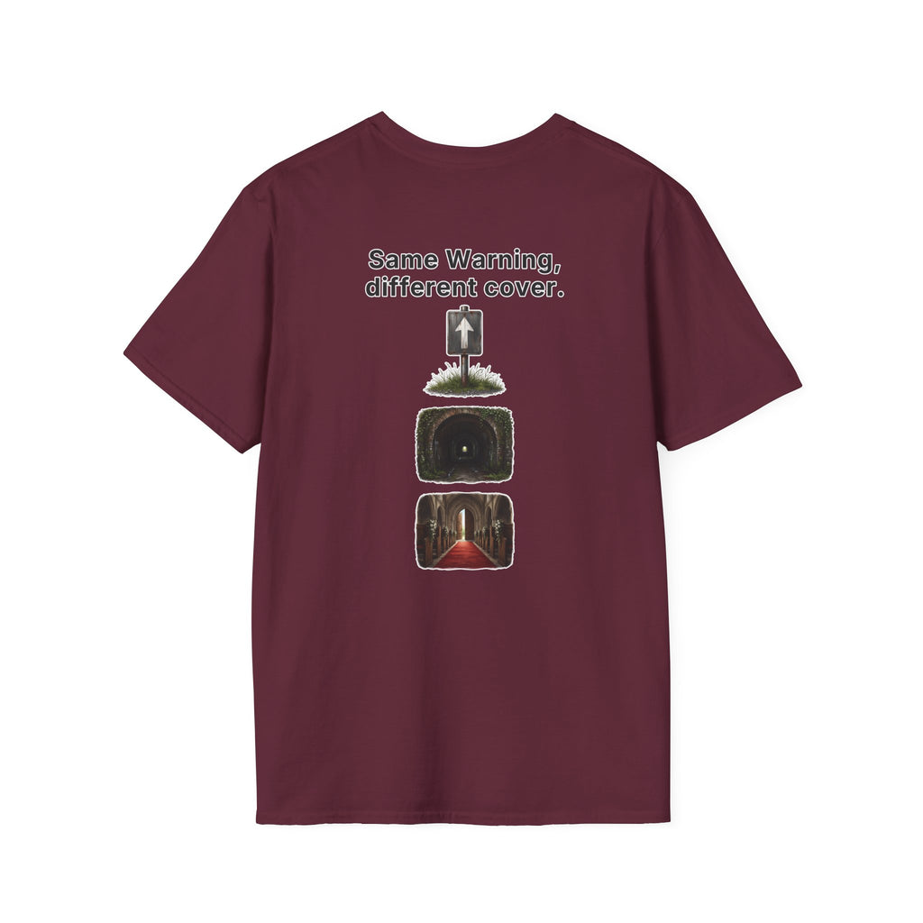 Funny Marriage T-Shirt Same Warning Different Cover Dead End Road Wedding Humor Shirt Groom Bachelor Party Tee