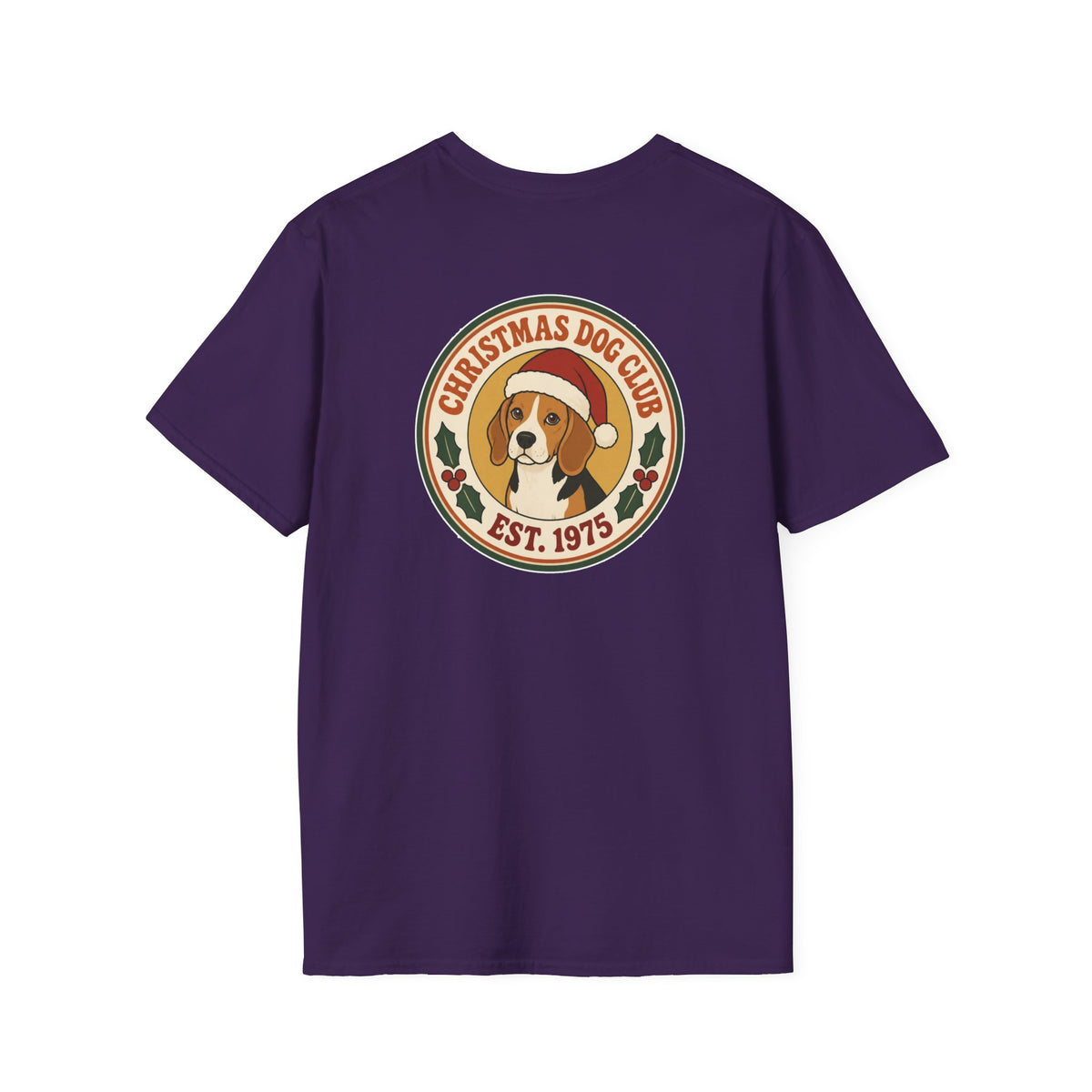 Retro Christmas Dog T-Shirt Christmas Dog Club Vintage Dog Lover Shirt Unisex Softstyle Tee Christmas Gift