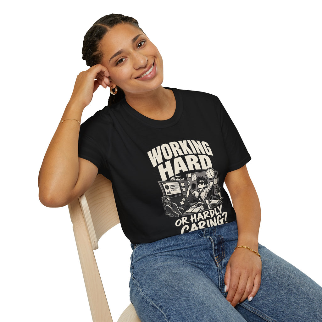 Funny Dark Humor Tshirt — Funny Office Tshirt Dark Humor Graphic Tee Unique Coworker Gift WORKING HARD Shirt