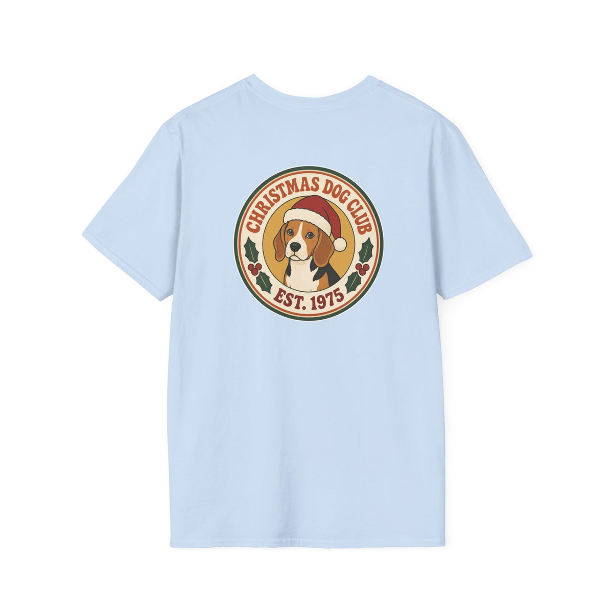 Retro Christmas Dog T-Shirt Christmas Dog Club Vintage Dog Lover Shirt Unisex Softstyle Tee Christmas Gift