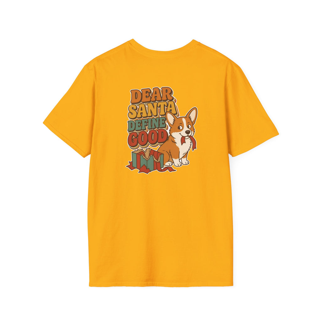 Retro Christmas Dog T-Shirt Dear Santa Define Good Vintage Dog Lover Shirt Unisex Softstyle Tee Christmas Gift