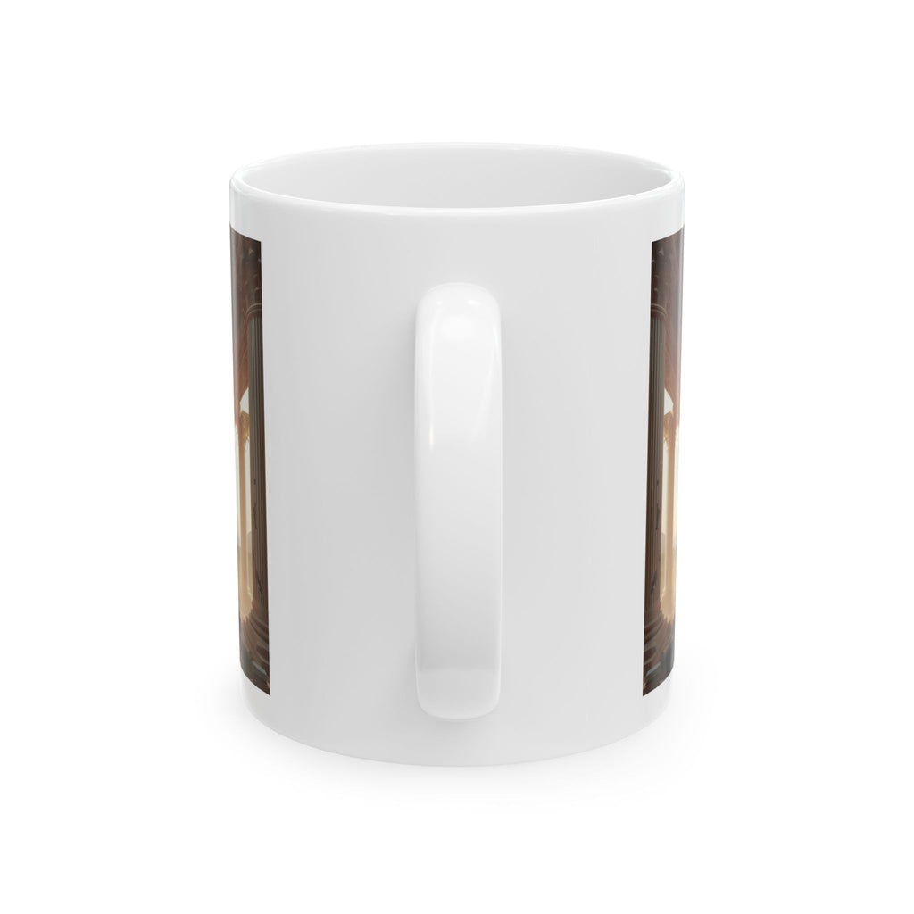 3D Ancient Library Bookshelf Mug Unique Ceramic Mug Coffee Cup Funny Gift Love 11oz