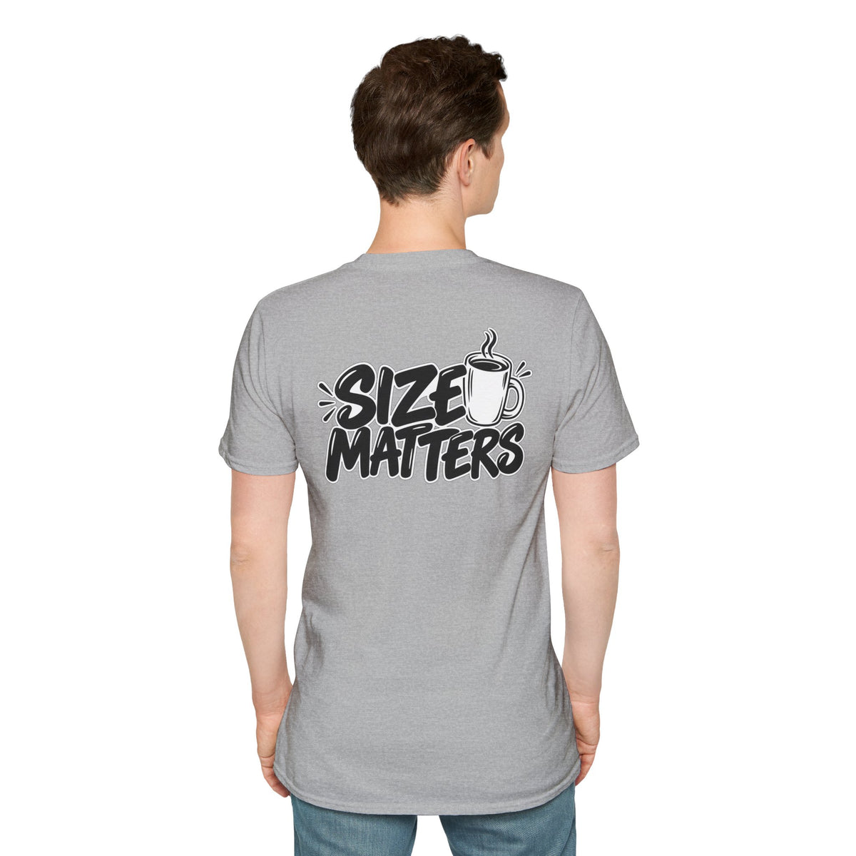 Dark Humor Funny Coffee Shirt Size Matters Novelty Graphic Tee Unique Gift