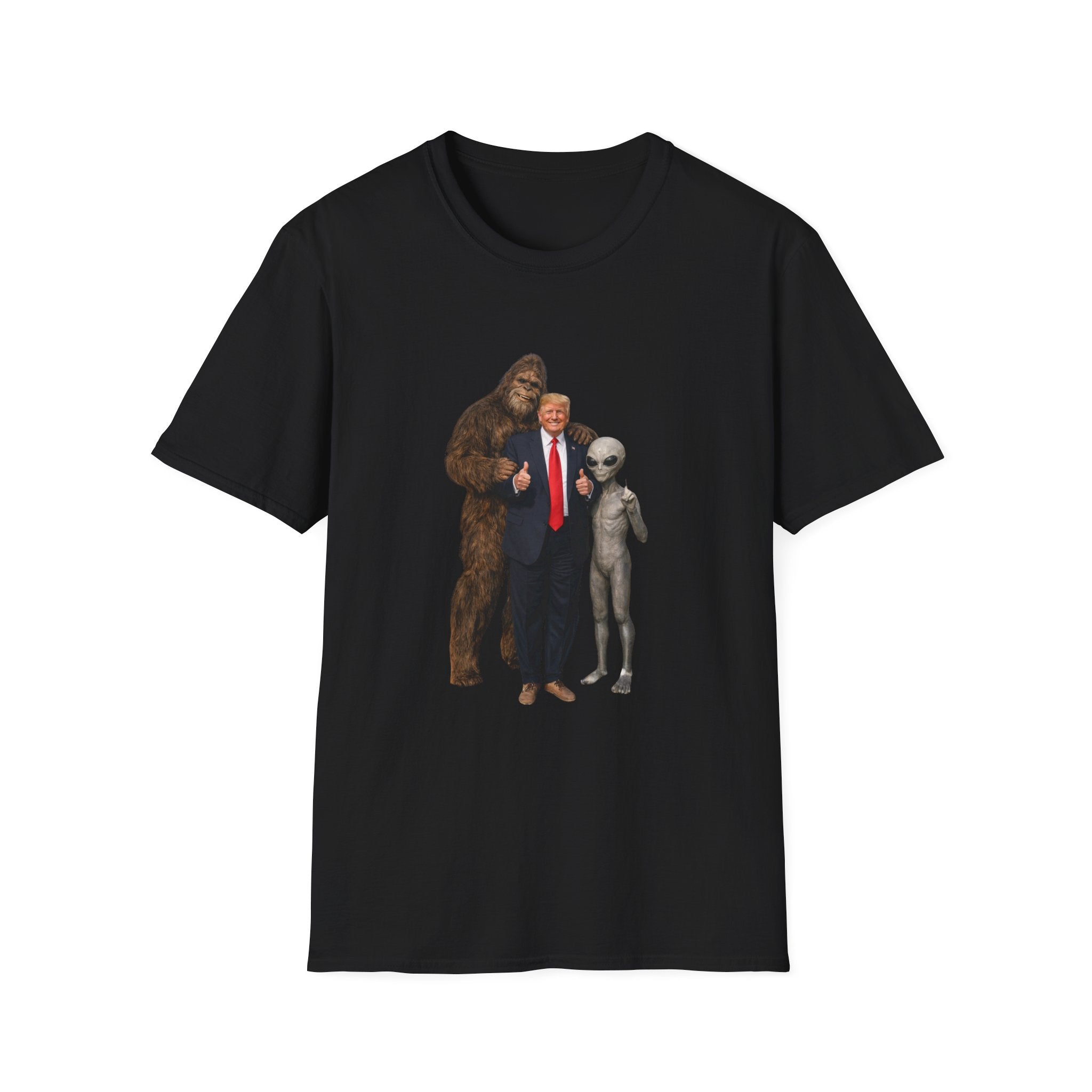 Funny Trump Bigfoot Alien UFO Weird Alien T-Shirt Unisex Softstyle T-Shirt Yeti