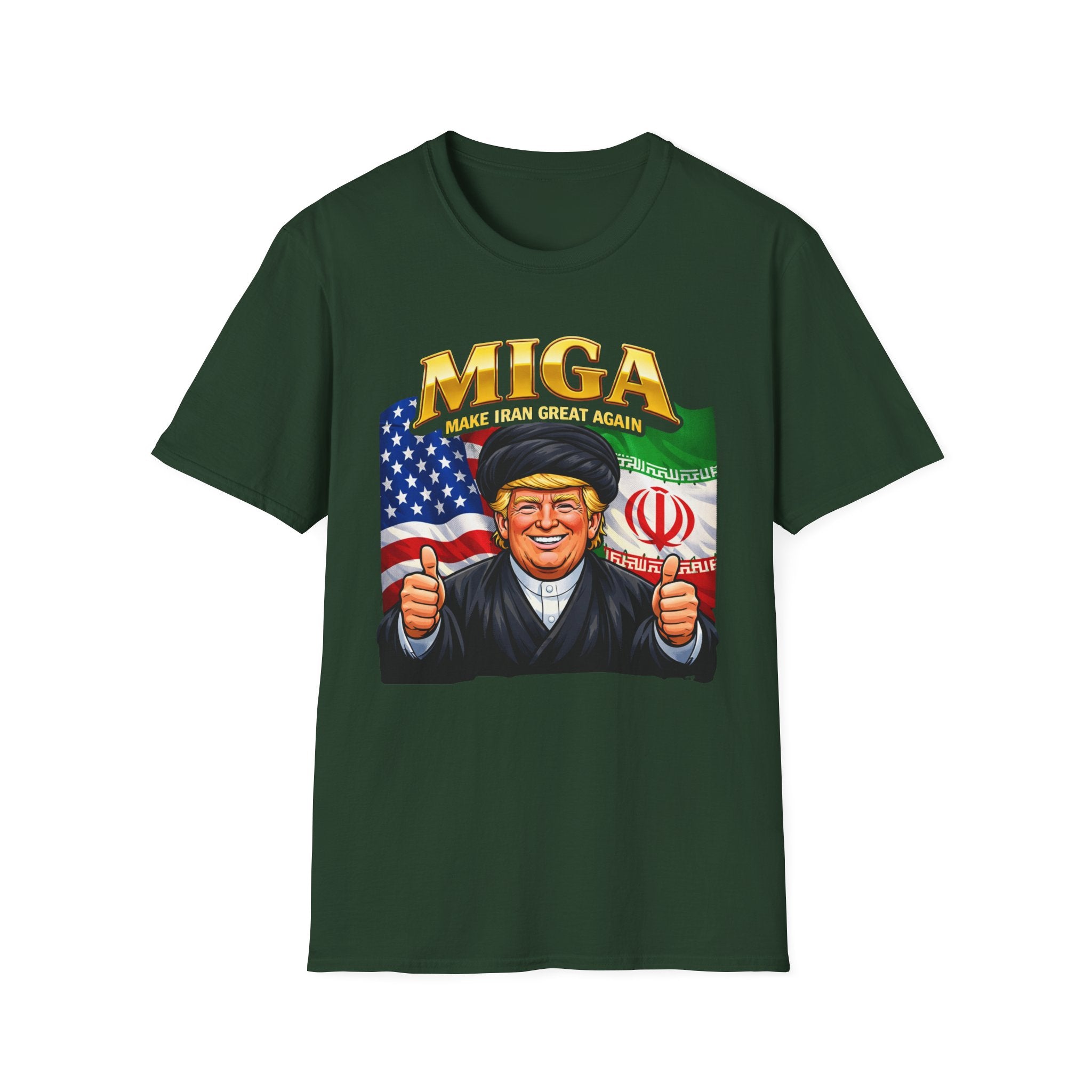Funny Trump Iranian Flag Shirt Make Iran Great Again MIGA Softstyle T-Shirt Best