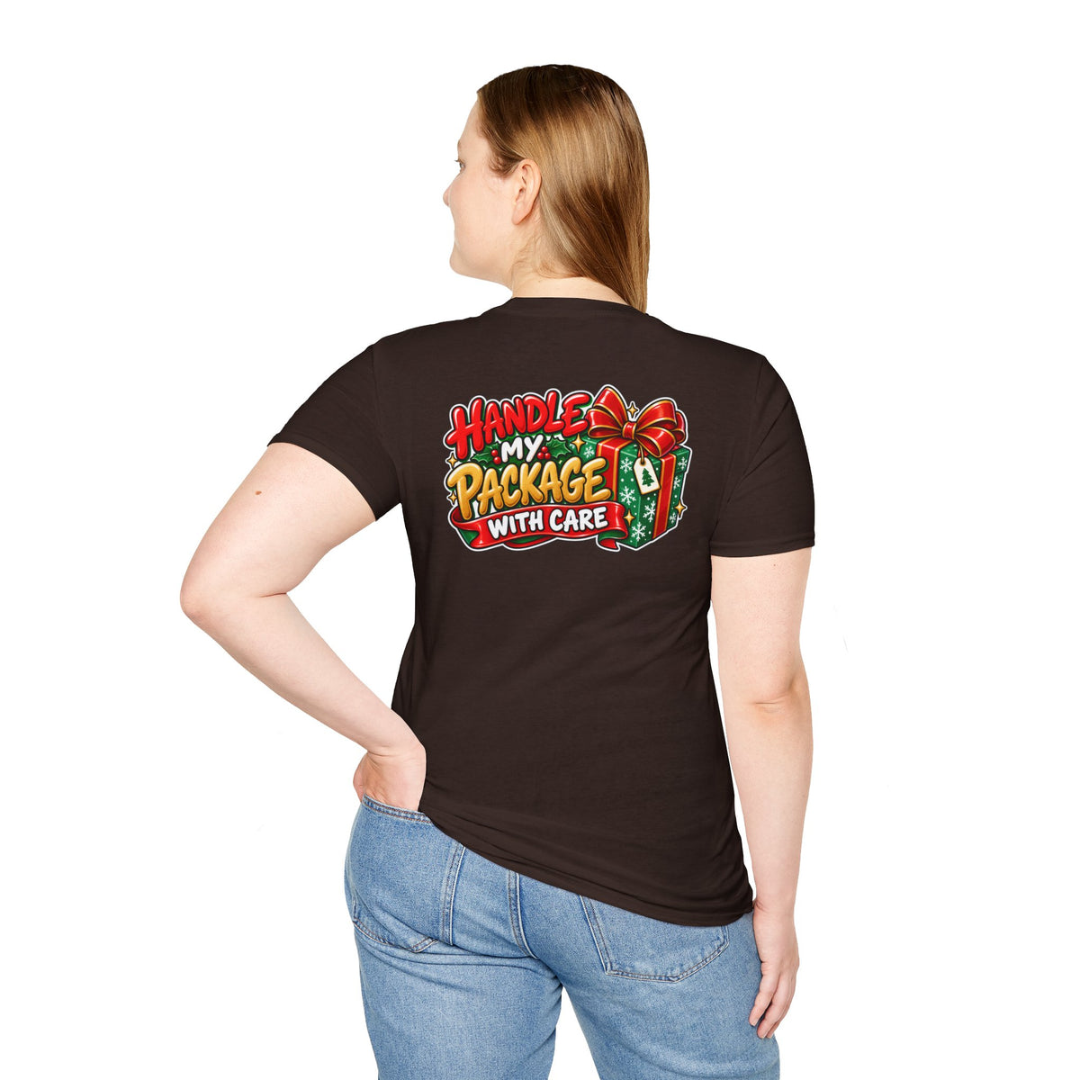 Funny Christmas Pun Tee Cheeky Holiday Shirt Dark Humor Funny Shirt HANDLE MY PACKAGE WITH CARE T-Shirt Unique Gift