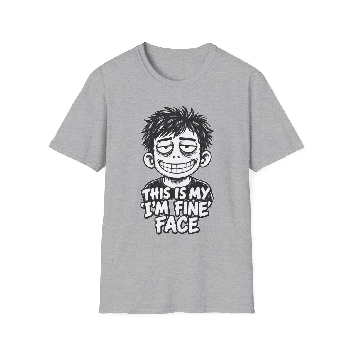 Funny Dark Humor Shirt This Is My I'm Fine Face Funny Office Tee Unique Gift
