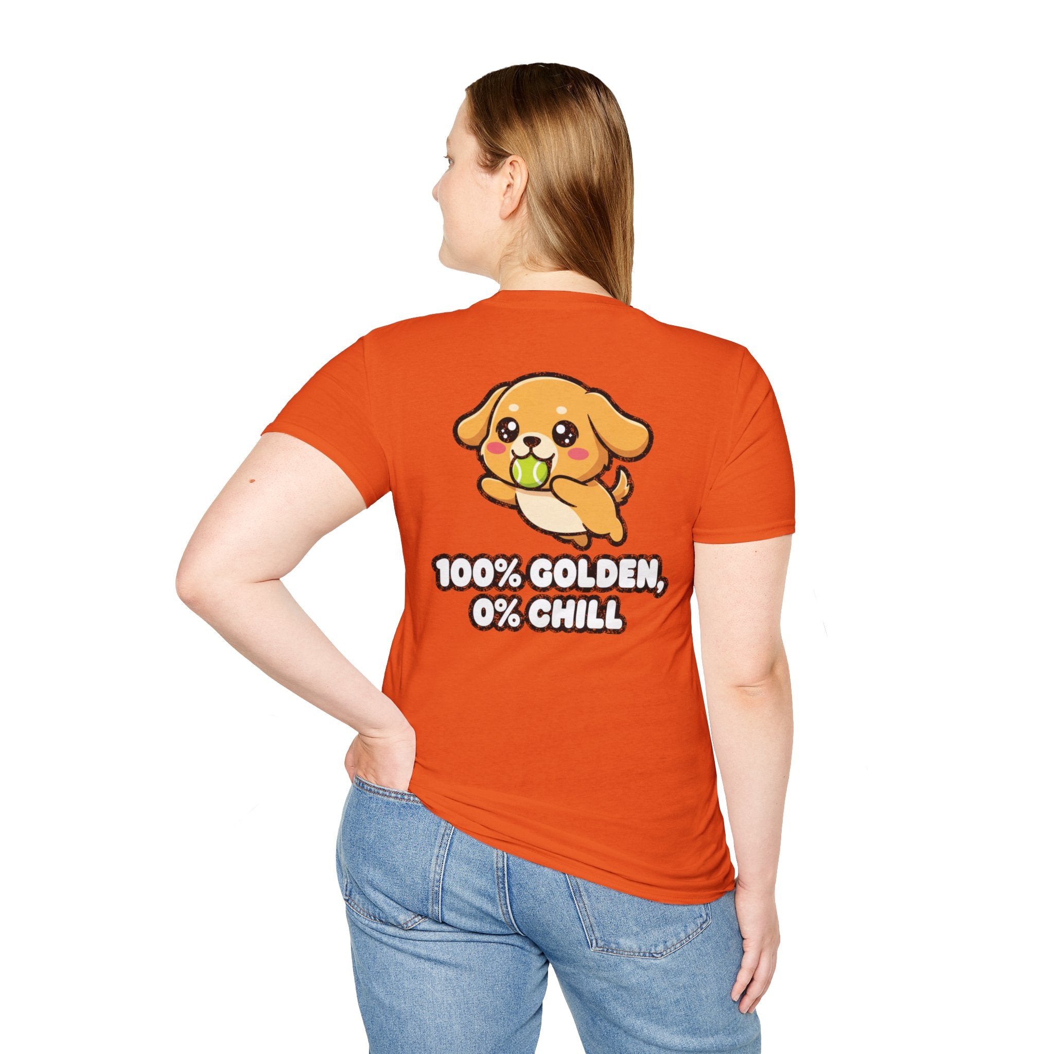 Funny Golden Retriever shirt 100% Golden 0% Chill