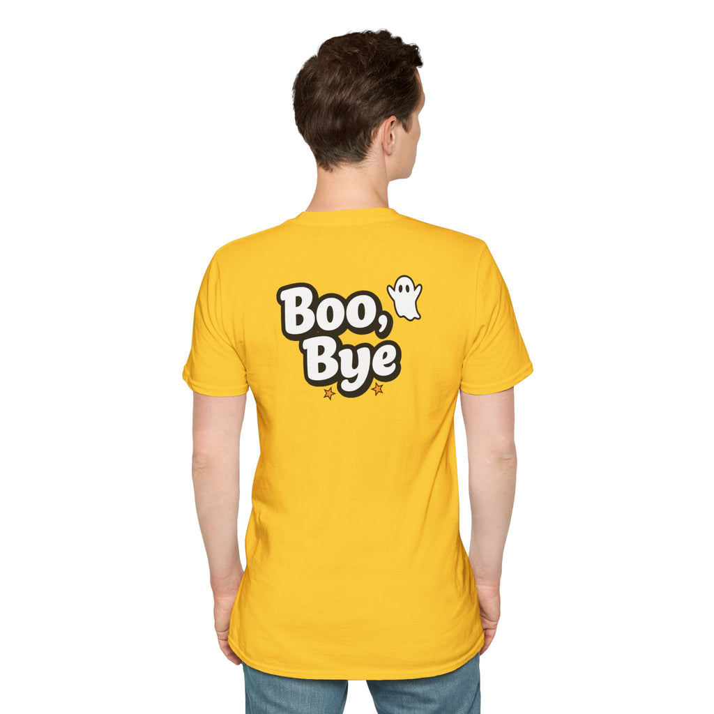 Dark Humor Halloween Shirt Boo Bye Funny Minimalist Ghost Sarcastic Unisex Softstyle Tee Adult Halloween Gift