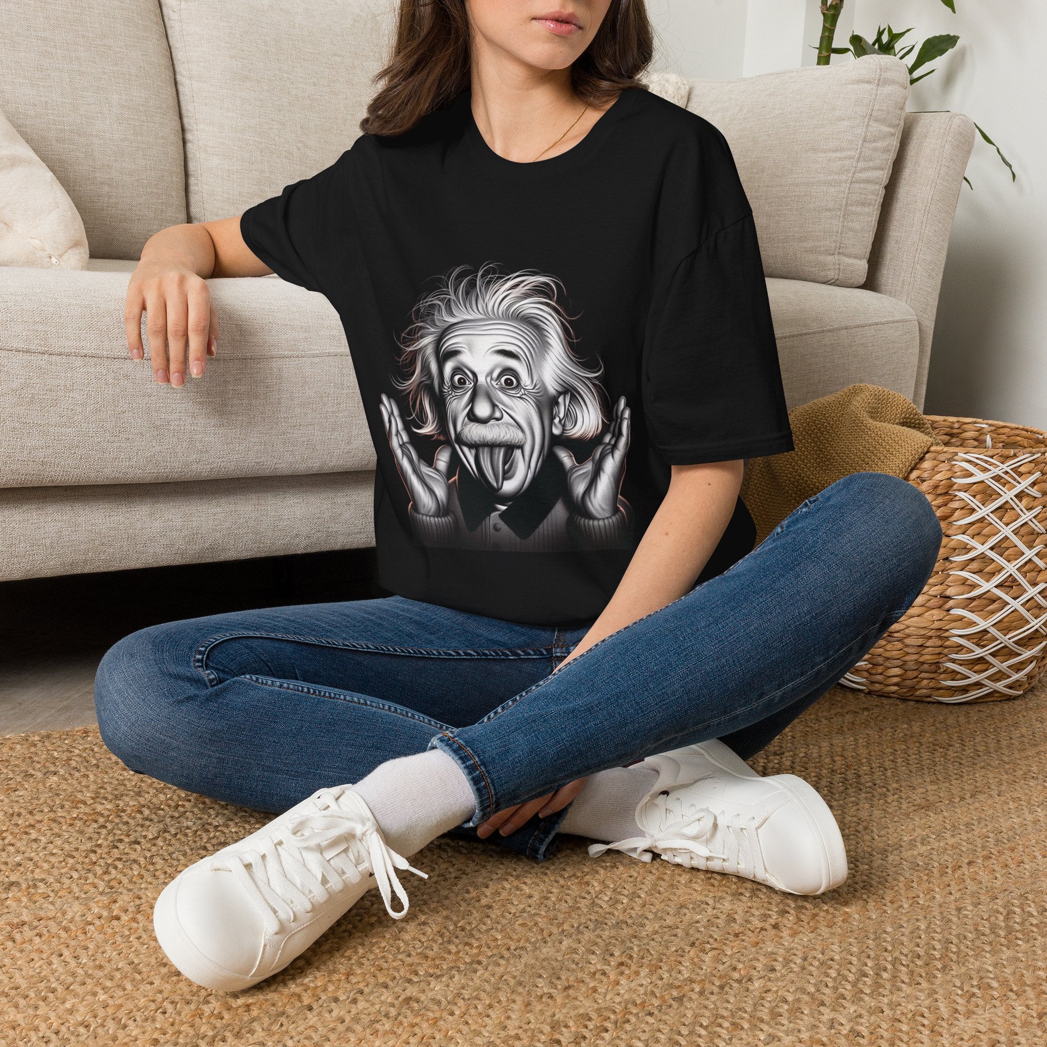 Funny Albert Einstein Print T-Shirt Unisex Softstyle T-Shirt Cotton Unique Gift